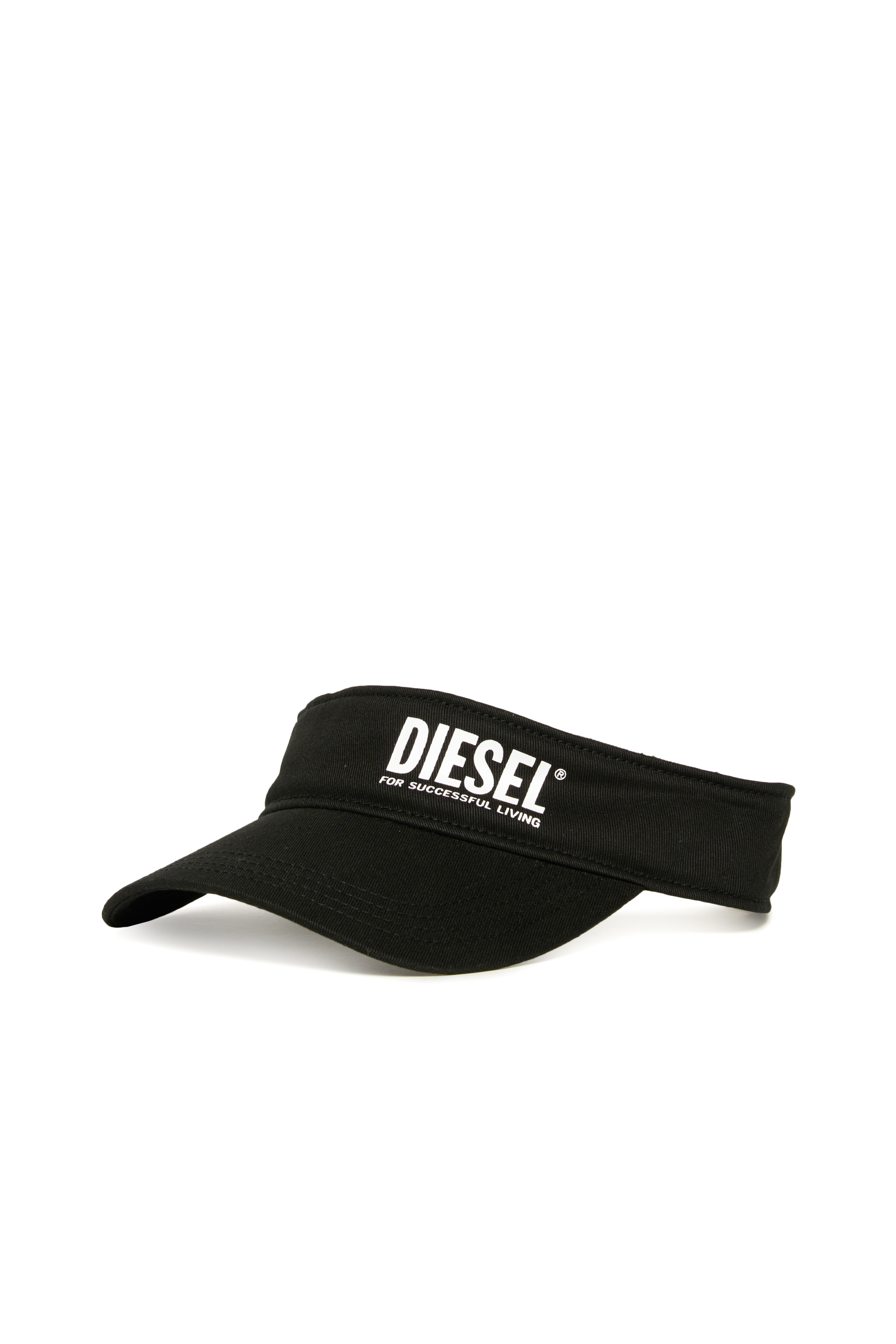 Diesel - FDELS, Unisex's Cotton visor with logo in Black - 1