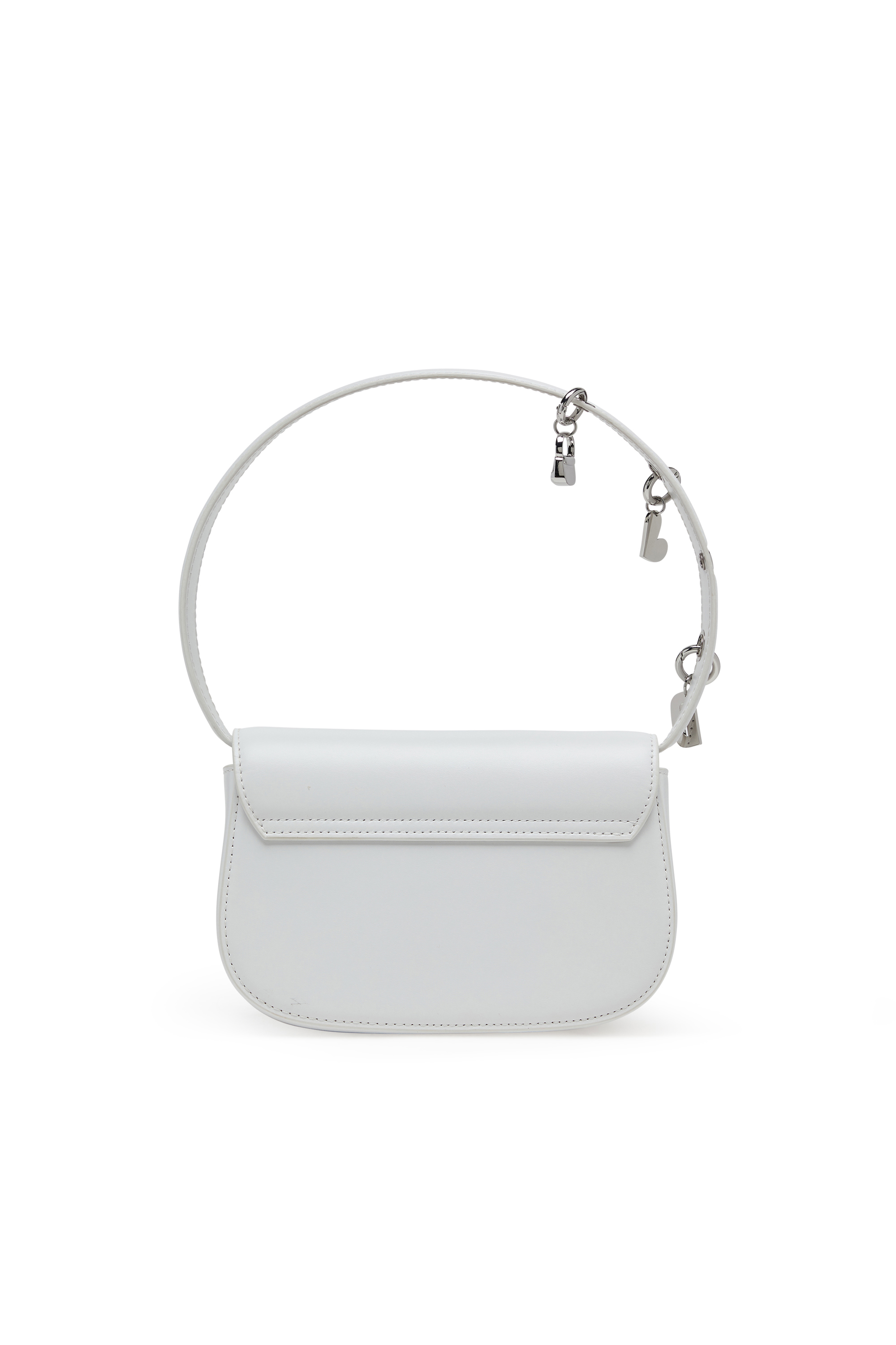 Diesel - 1DR, Damen 1DR - Ikonische Schultertasche aus Leder mit Henkel-Charms in Wei&szlig; - 2