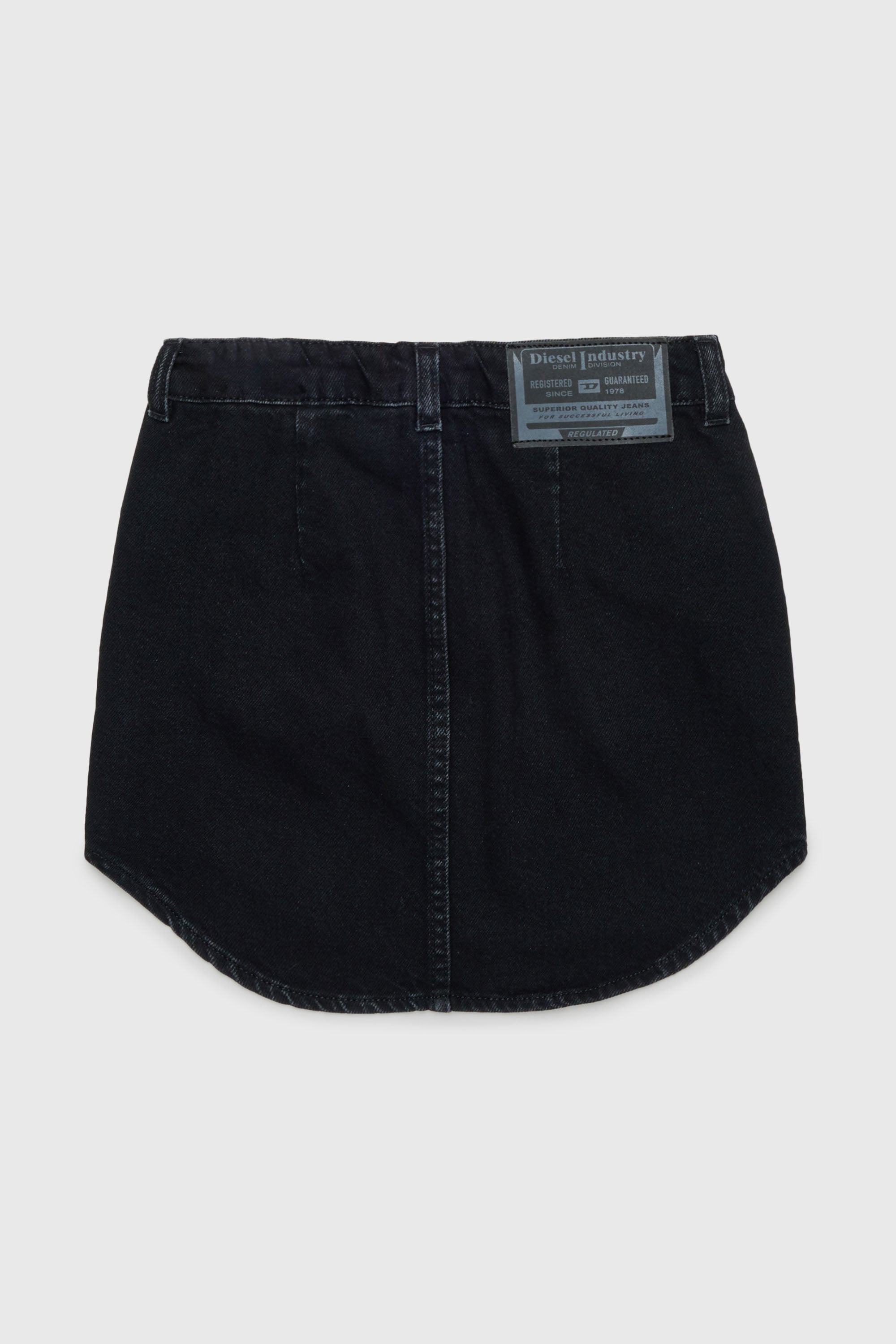 Diesel - GEARD, Woman's Denim mini skirt with curved hem in Black/Dark grey - 2