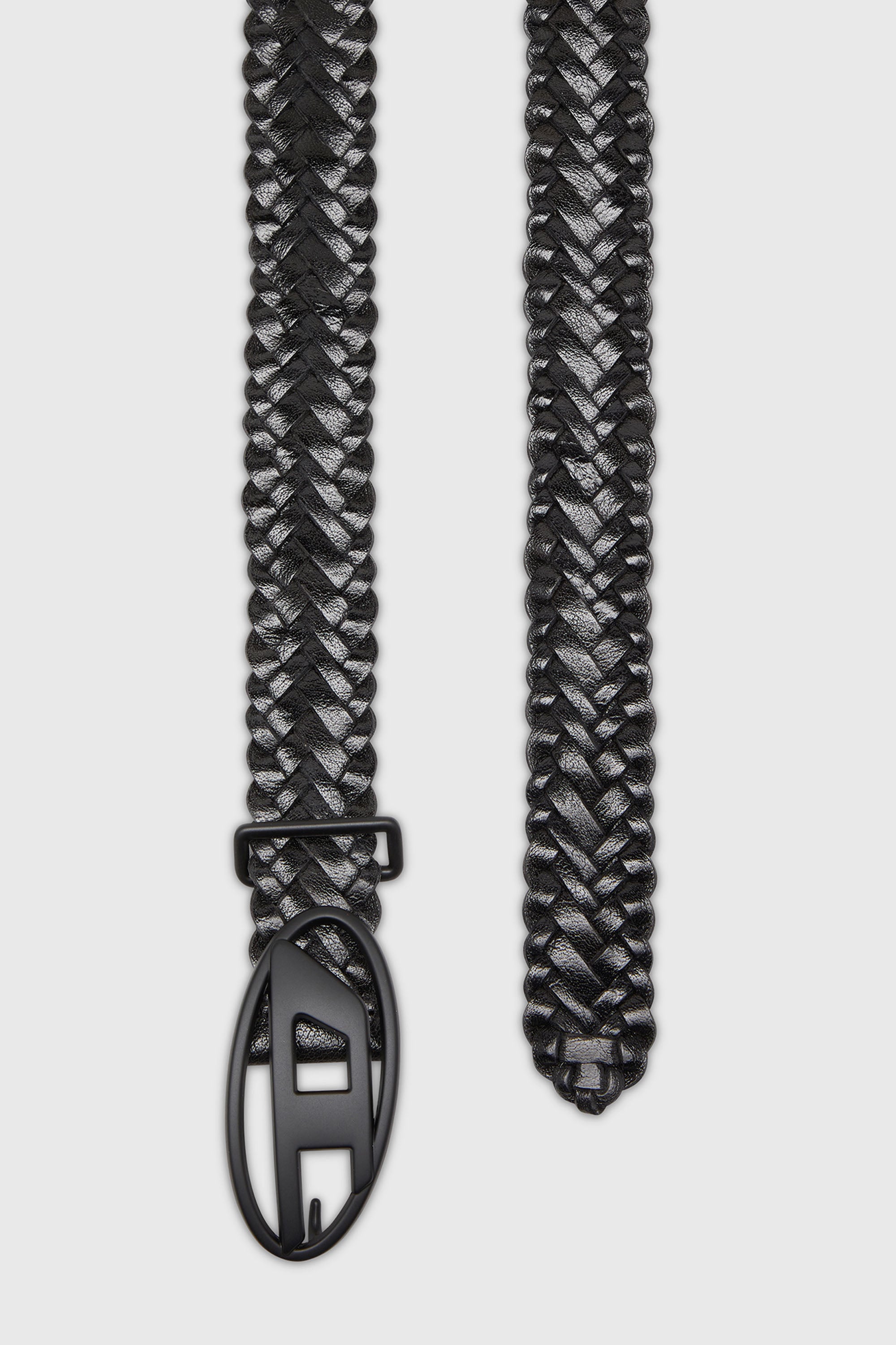 Diesel - B-1DR BRAIDERED, Unisex 4 cm geflochtener Lederg&uuml;rtel in Schwarz - 2