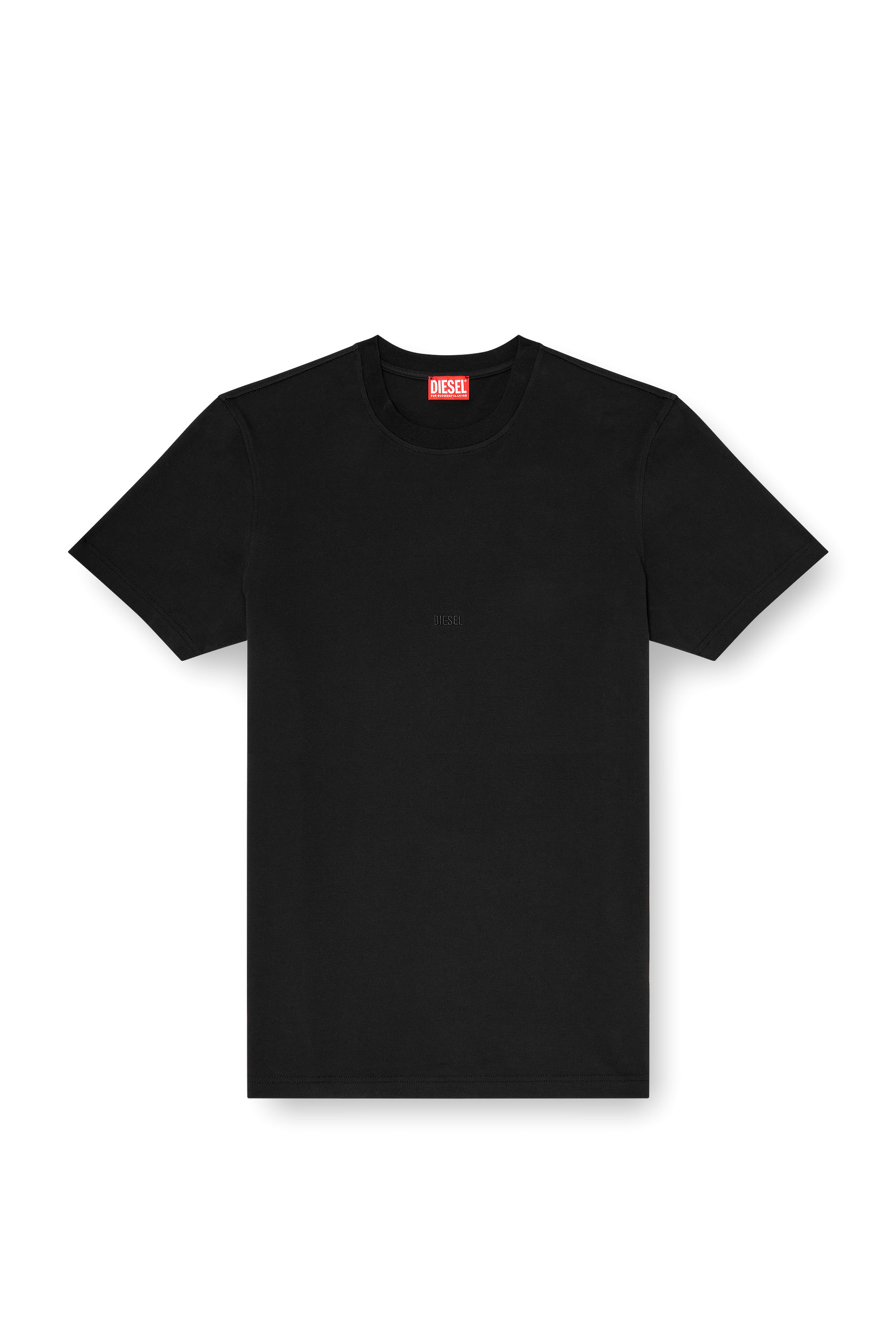 Diesel - T-ADJUST-AA2, Herren T-Shirt aus Baumwoll-Interlock mit Logo-Stickerei in Schwarz - 3