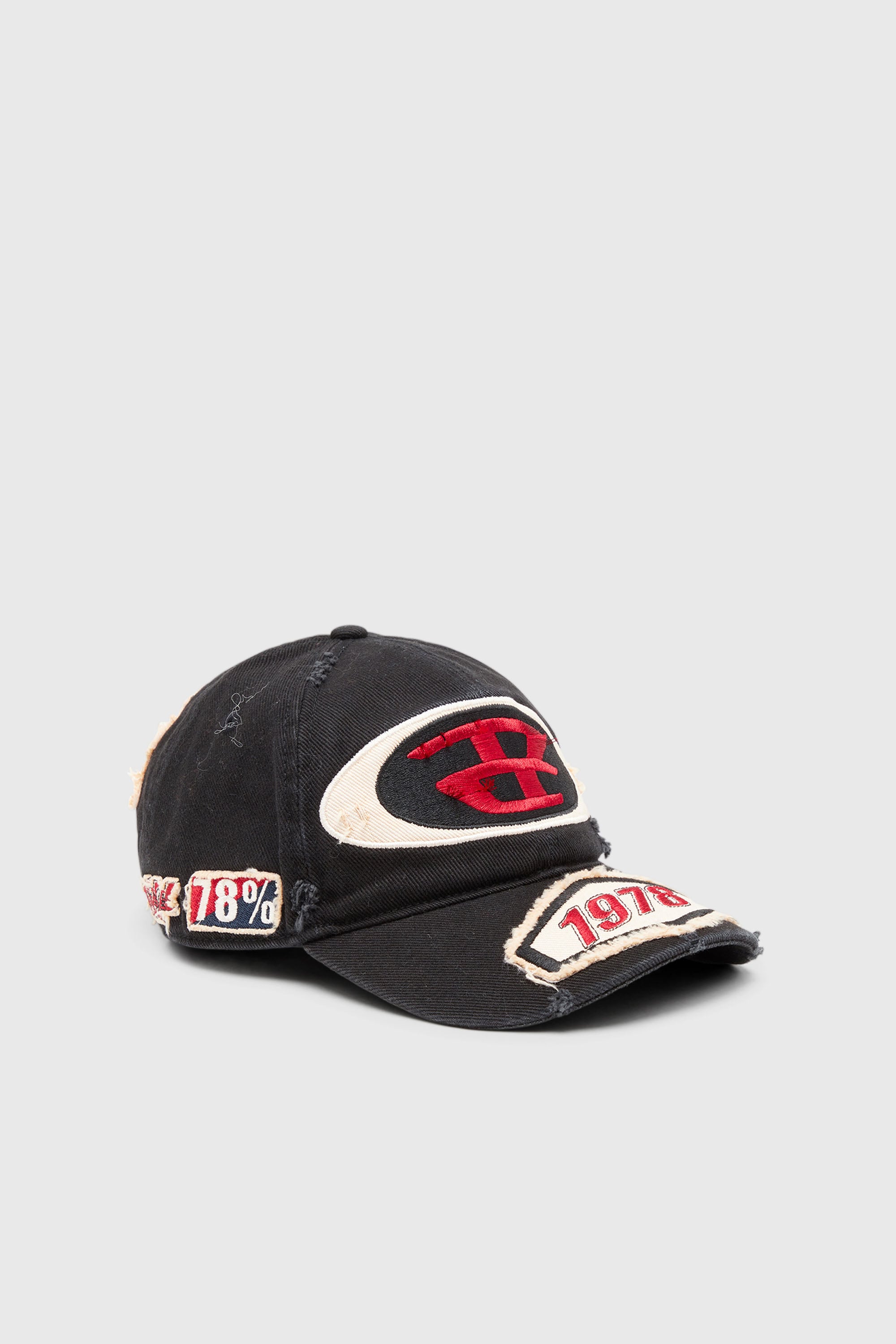 Diesel - C-BRAFF, Unisex Basecap mit Strick-Aufn&auml;hern in Schwarz - 1