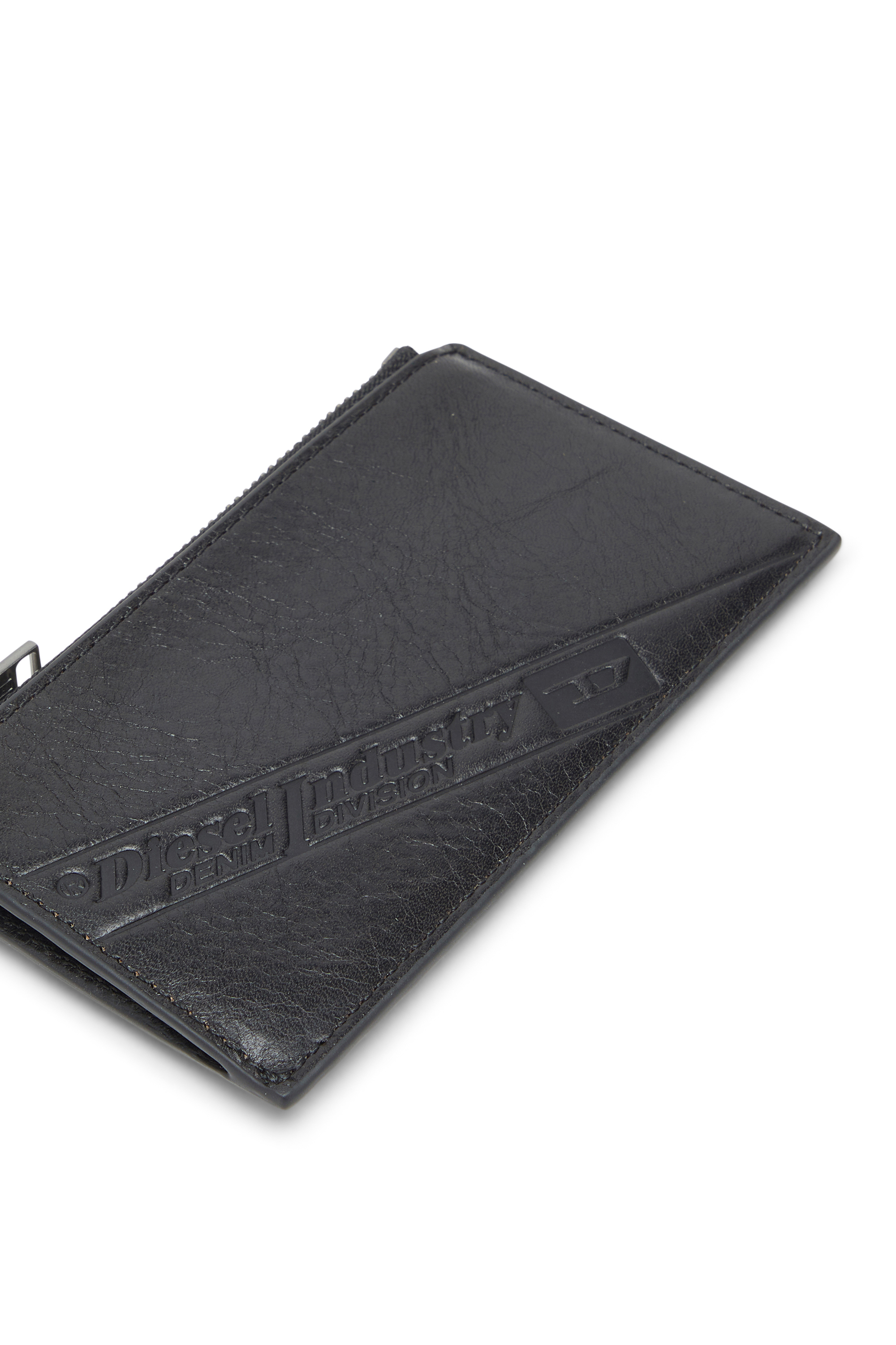 Diesel - FLAG-D CARD HOLDER III, Herren Leder-Kartenetui mit Reißverschluss in Schwarz - 4