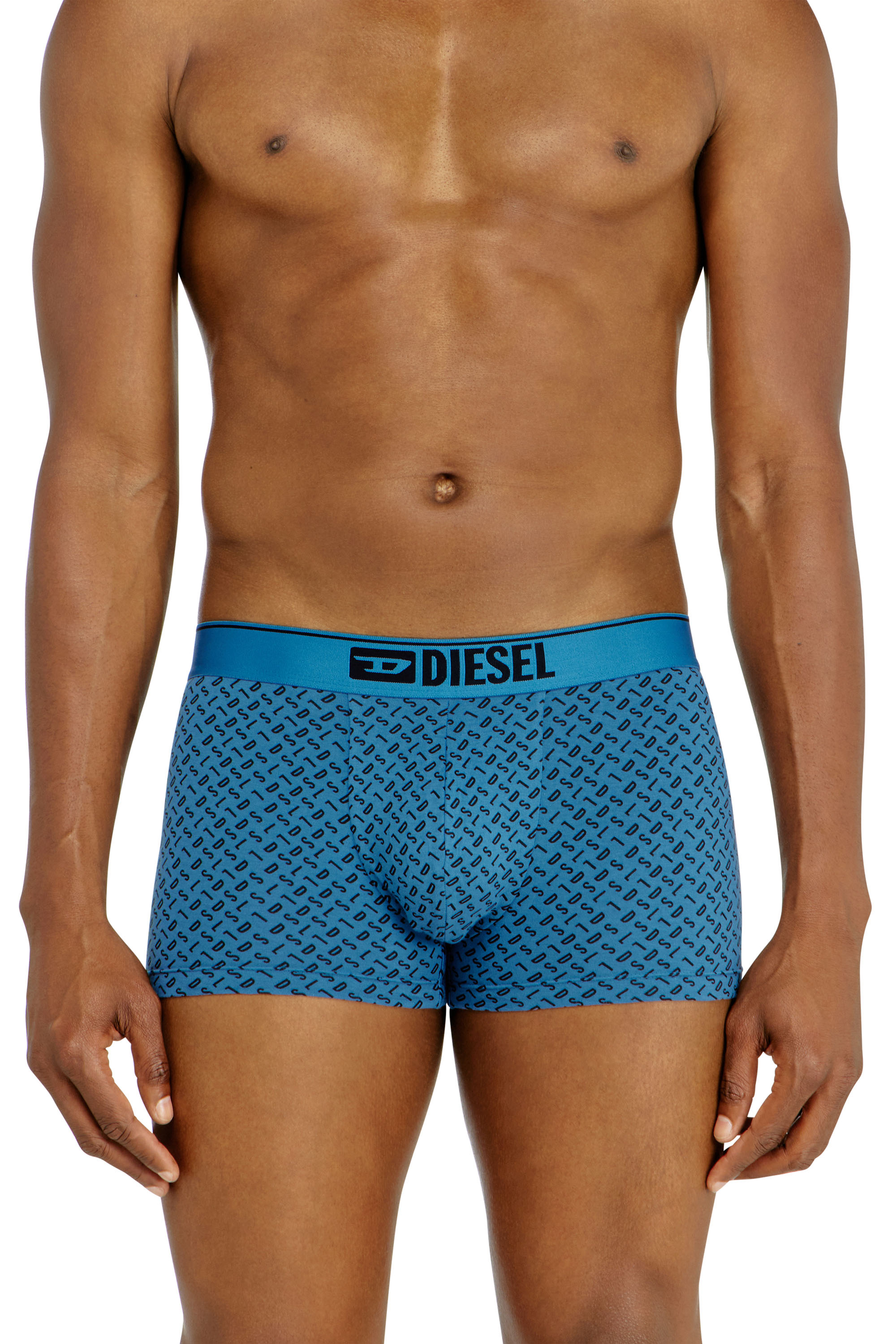Diesel - DAMIEN-D-BOX-3PACK, Herren Dreierpack Stretch-Baumwoll-Trunks mit monogram in Blau - 1