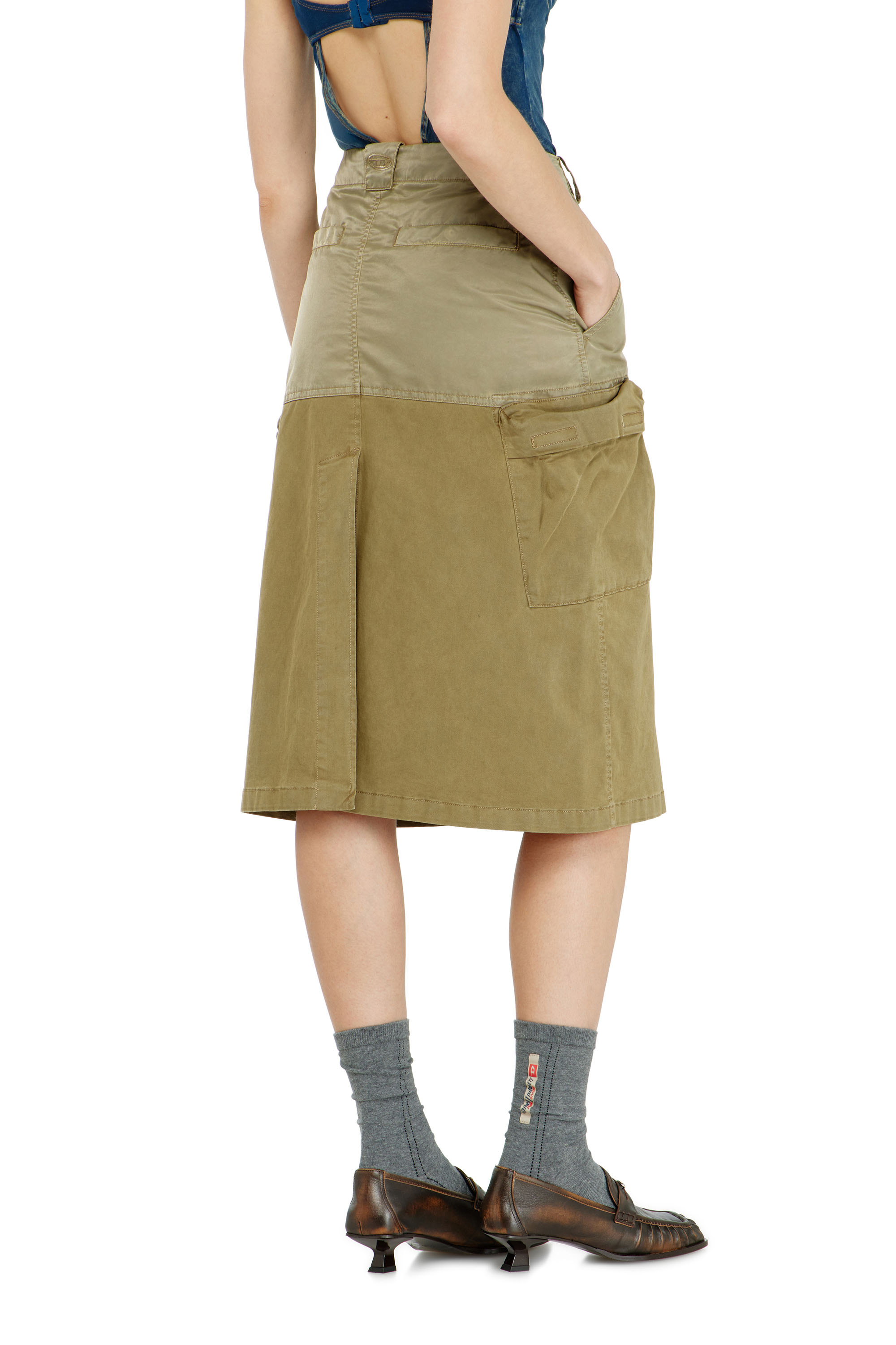 Diesel - O-DELE, Damen Cargo-Midirock aus Baumwolle und Nylon in null - 3