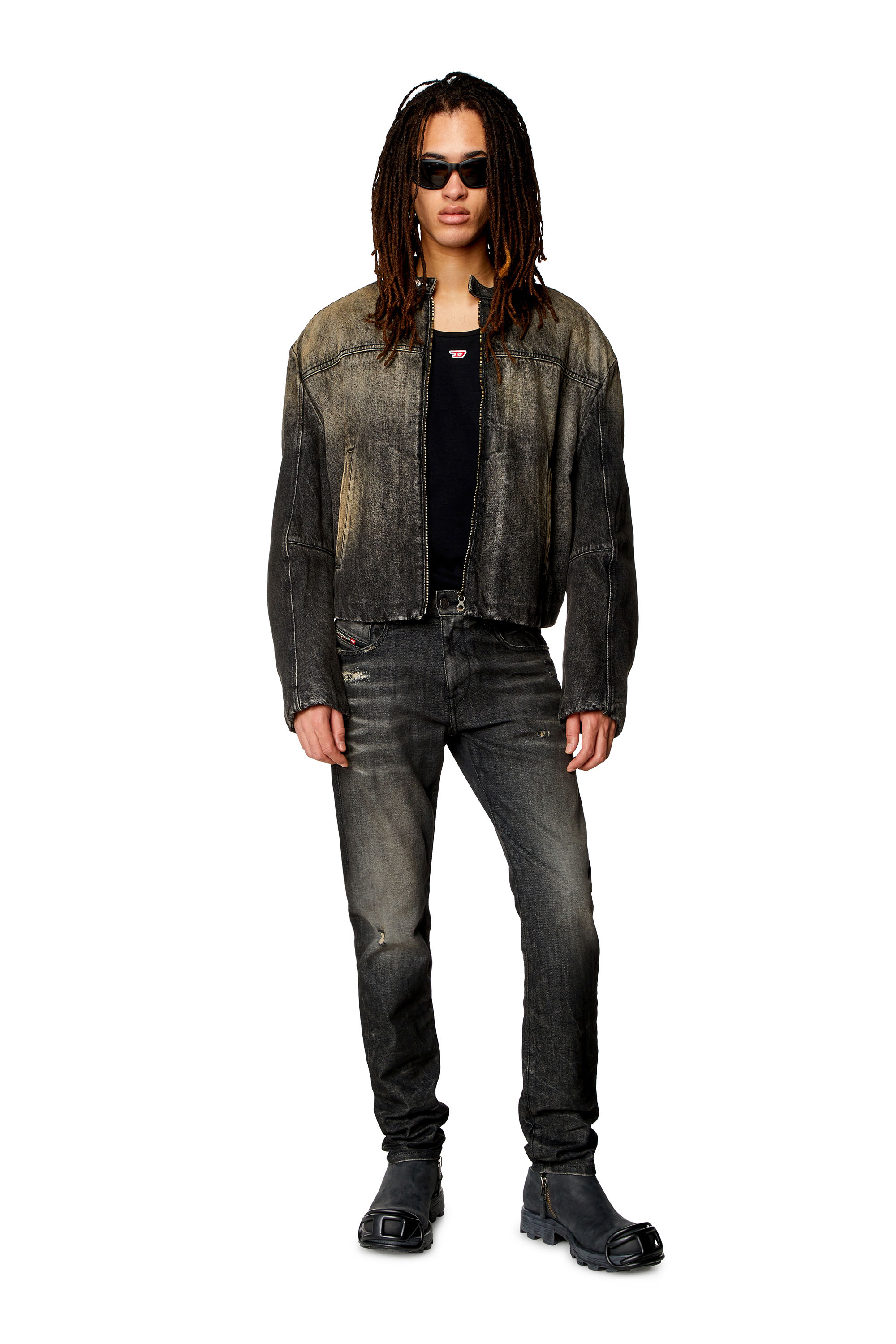 Diesel - Slim Jeans 2019 D-Strukt 09H51, Schwarz/Dunkelgrau - Image 4