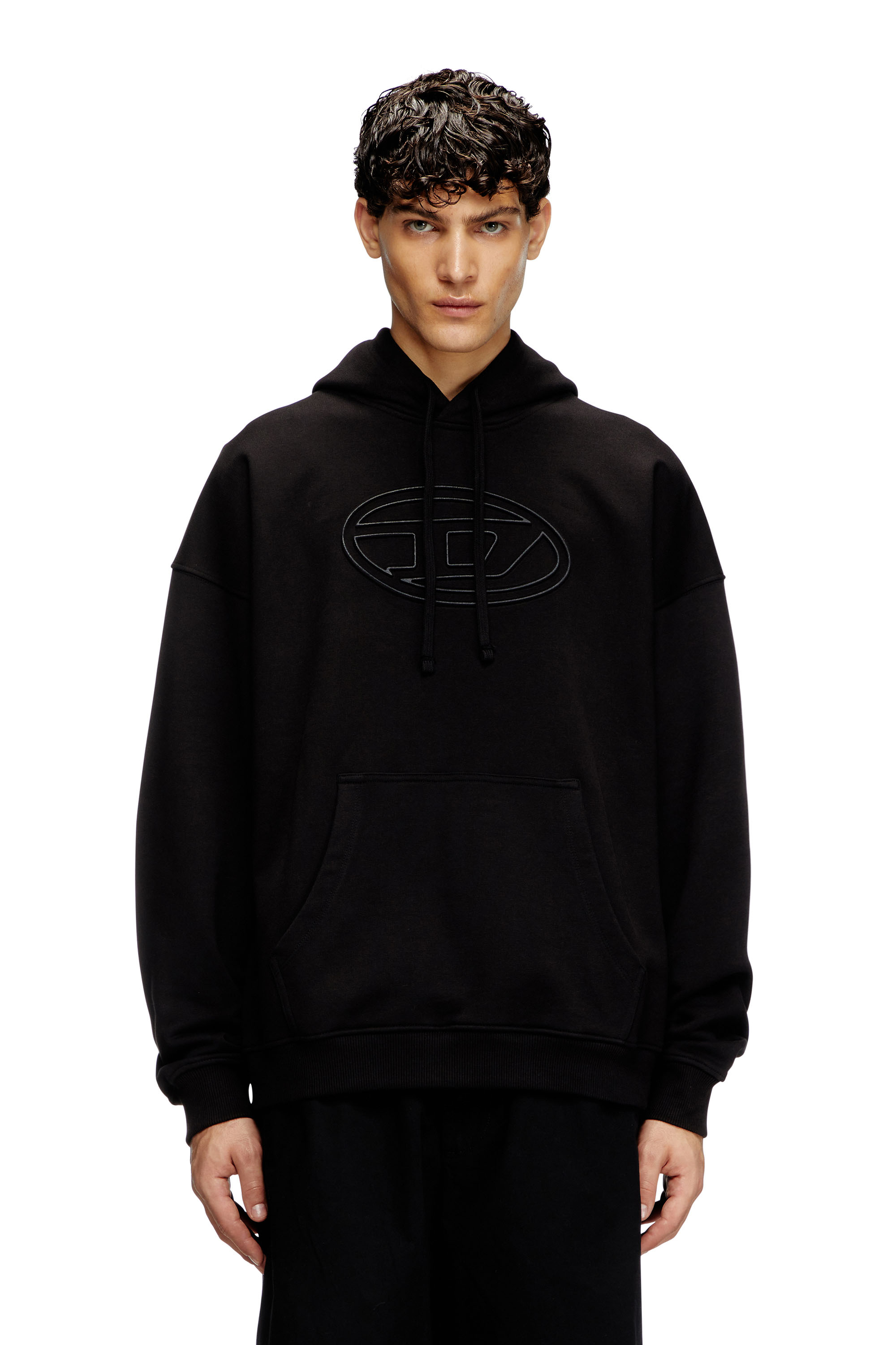 Diesel - S-UMMER-BIGOVAL, Herren Hoodie mit Oval D-Prägung in Schwarz - 1