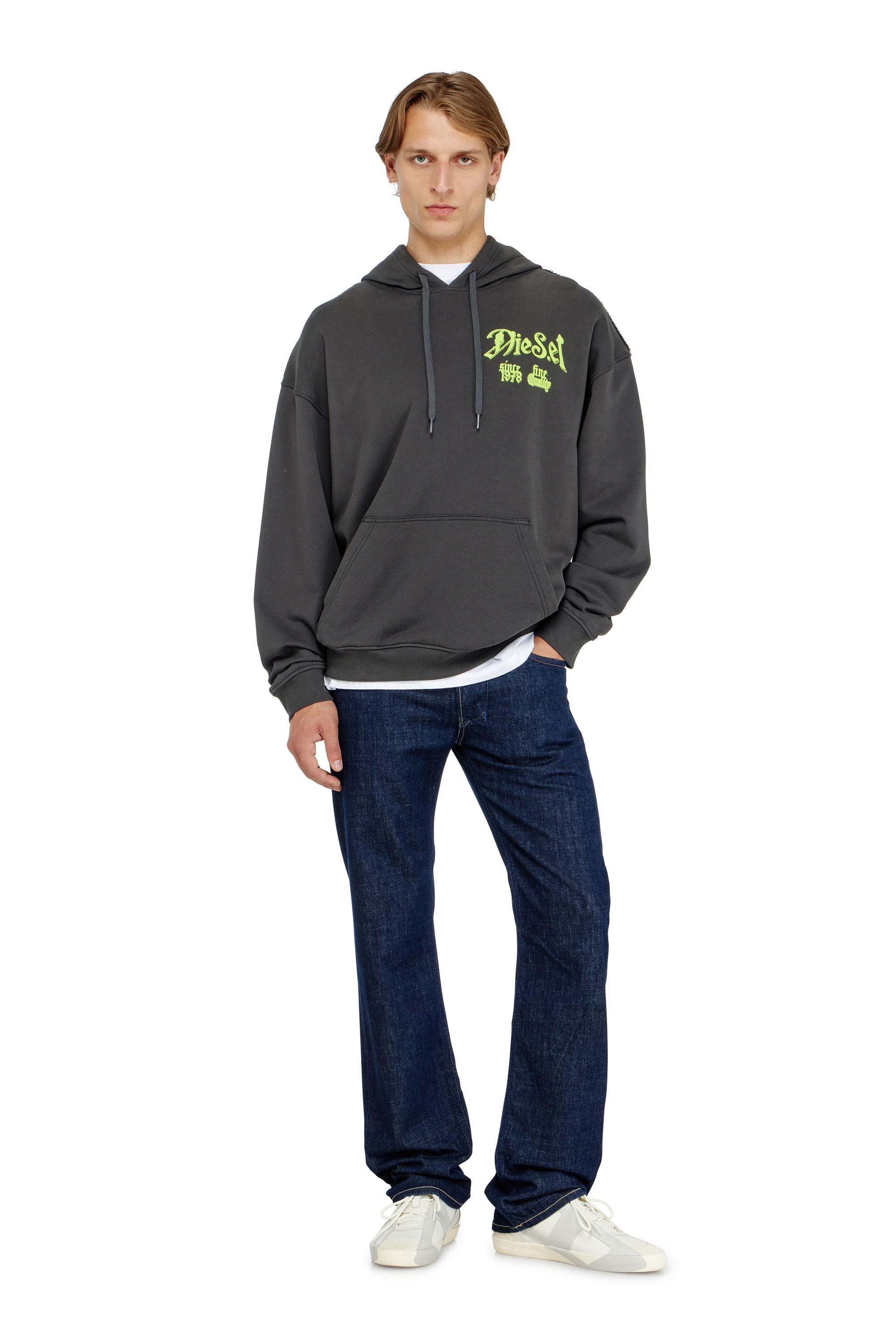 Diesel - S-BOXT-HOOD-AA2, Herren Baumwoll-Hoodie mit beflockten Grafiken in null - 1