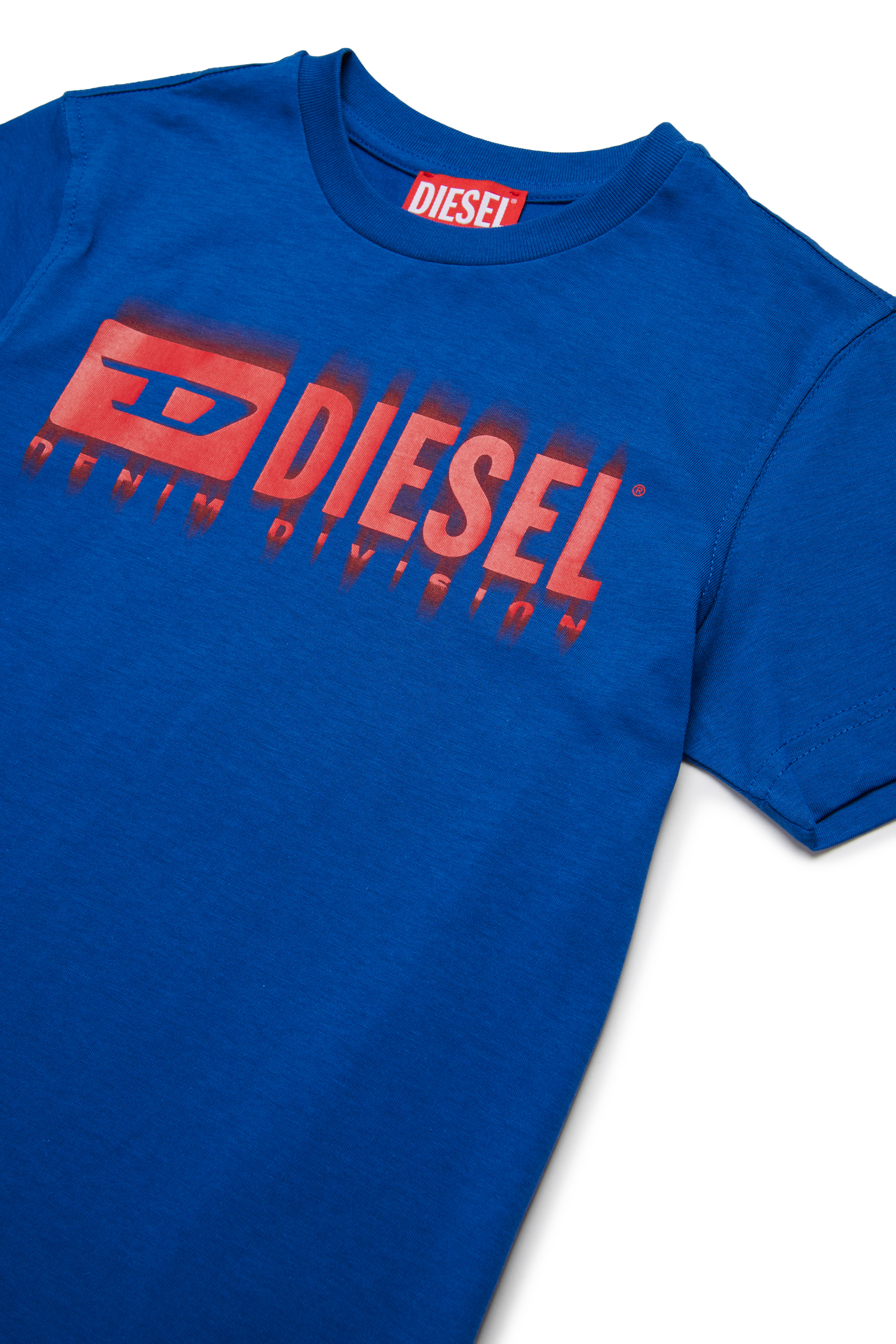 Diesel - TDIEGORL6, Herren T-Shirt mit verschmiertem Logo in Blau - 3