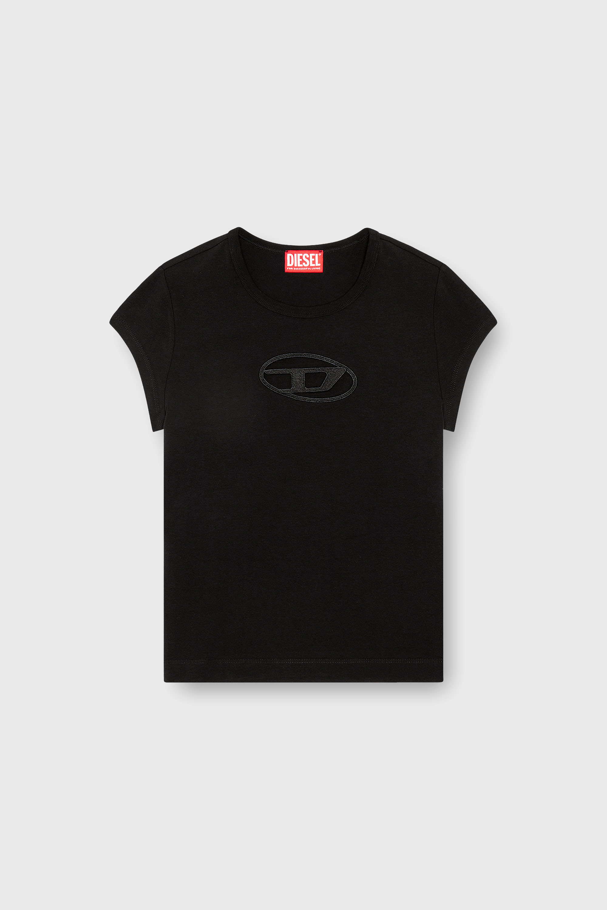 Diesel - T-ANGIE, Damen T-Shirt mit Cutout-Logo in Schwarz - 2