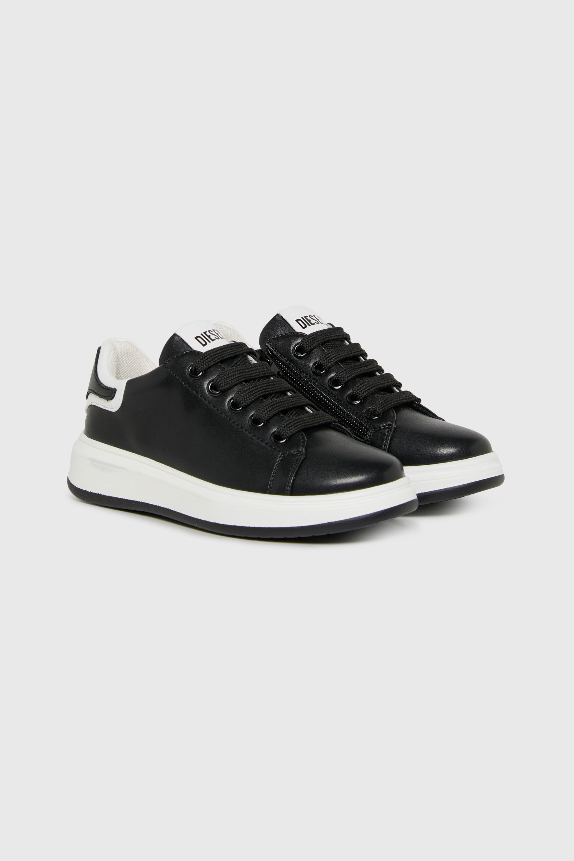 Diesel - S-MEQUIPLA, Unisex S-MEQUIPLA-Sneakers mit kontrastierenden Bes&auml;tzen in Schwarz - 2