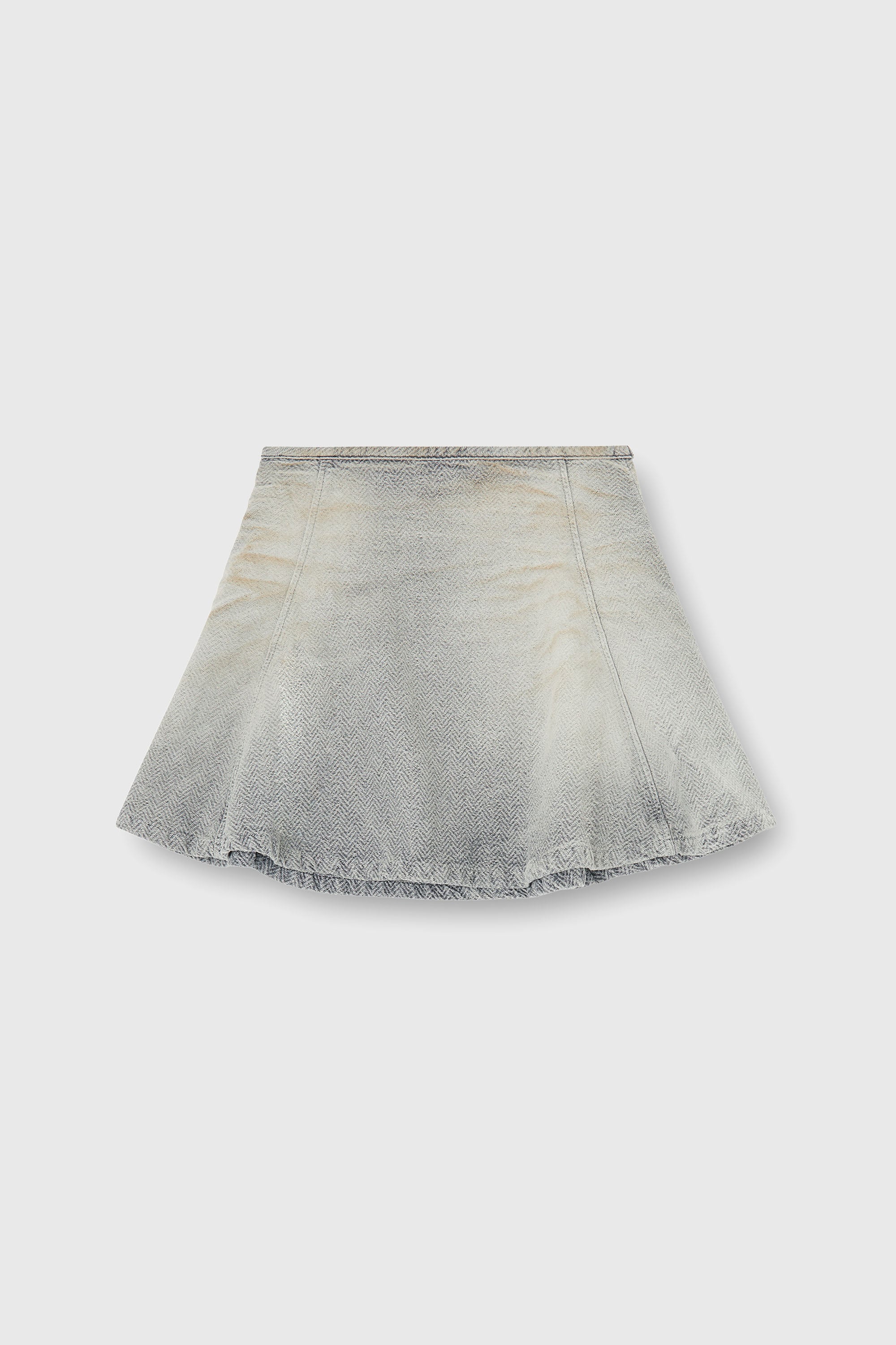 Diesel - DE-RAINE, Damen Rock aus distressed fischgr&auml;t denim in Grau - 2