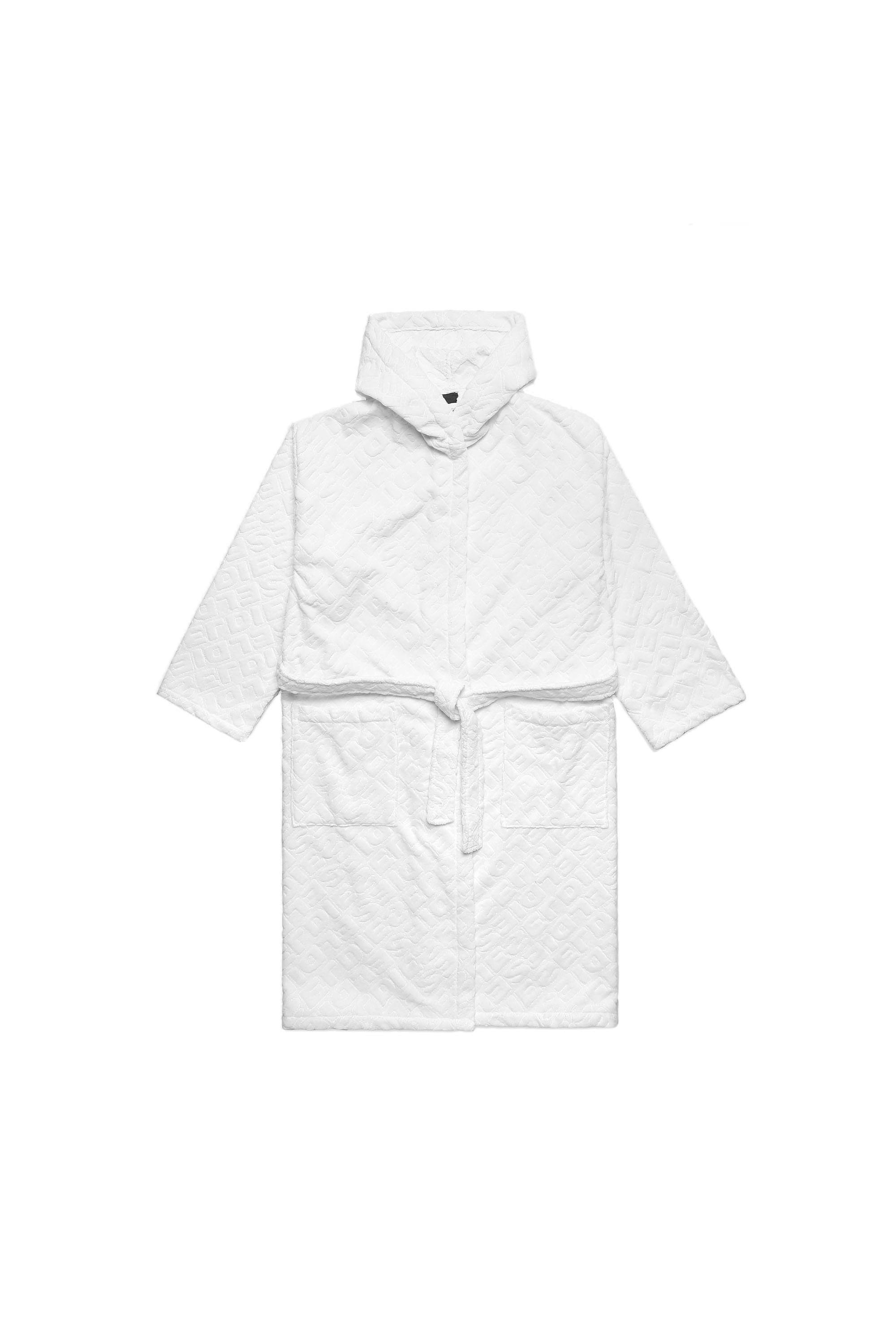 Diesel - ACC  3DLOGO     CAP S/M, Unisex Bademantel mit Kapuze 3D logO, S/M in Weiß - 2