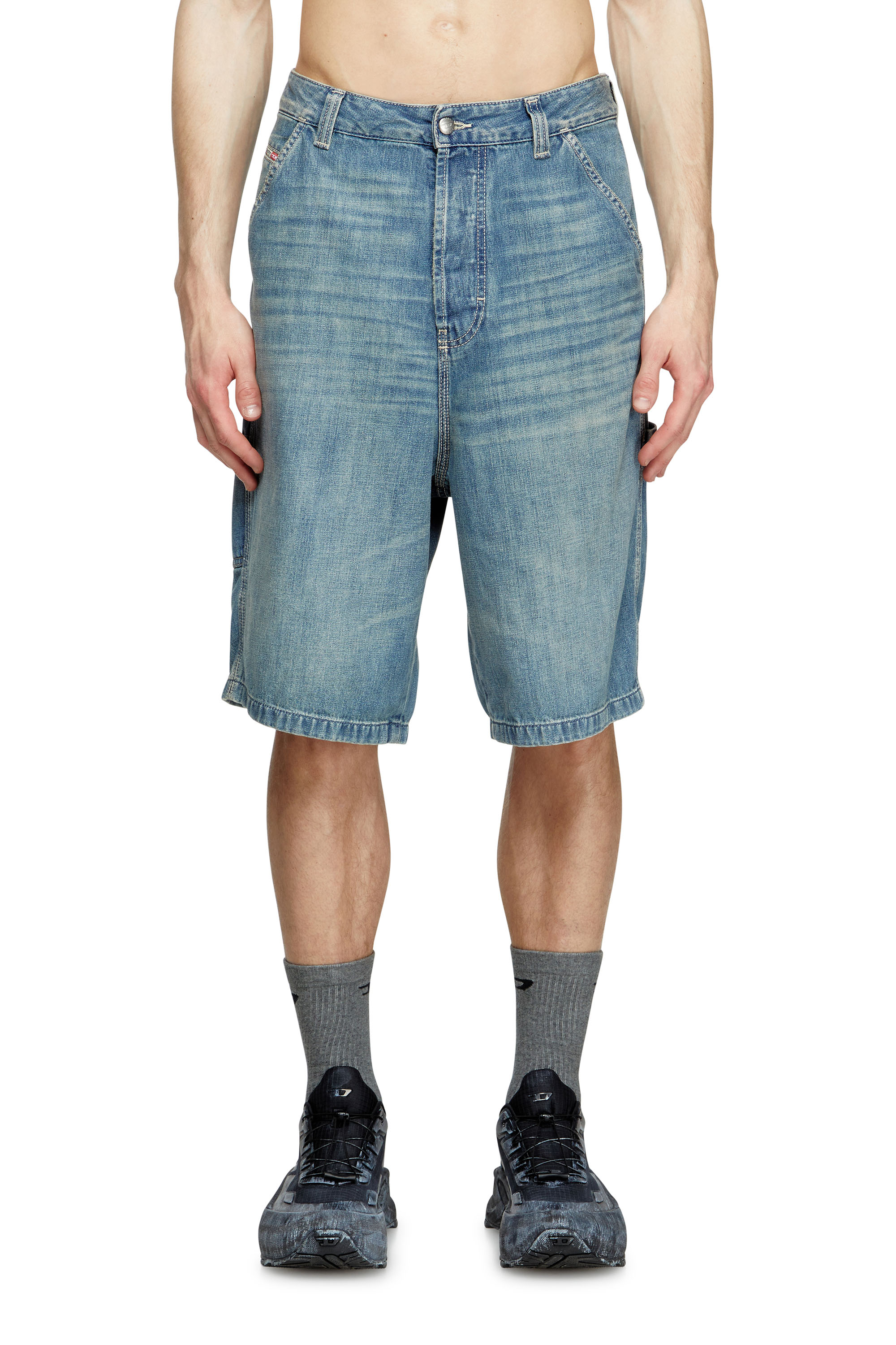 Diesel - D-LIVERY-W-SHORT, Herren Utility-Shorts aus Denim in Hellblau - 1