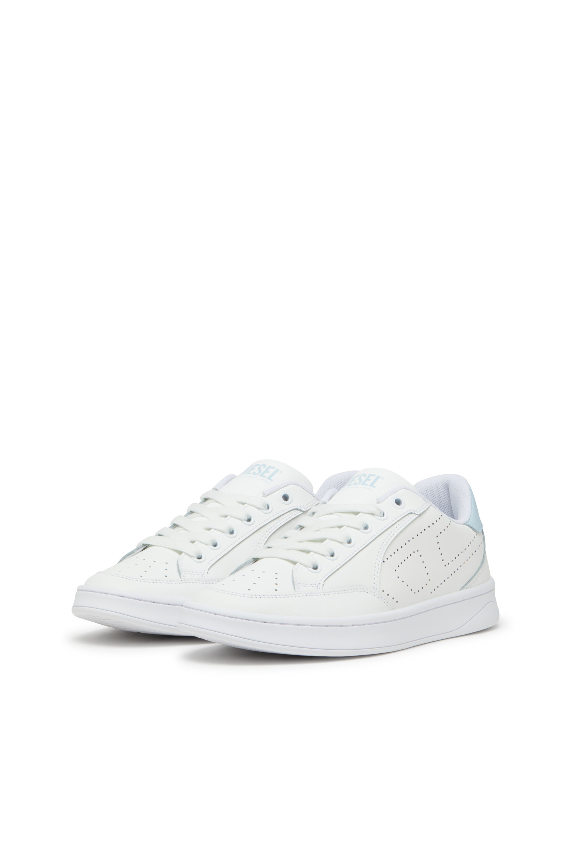 Diesel - S-DAKOTA LOW W, Damen S-Dakota-Sneakers aus Leder mit perforiertem Logo in Weiss/Blau - 8