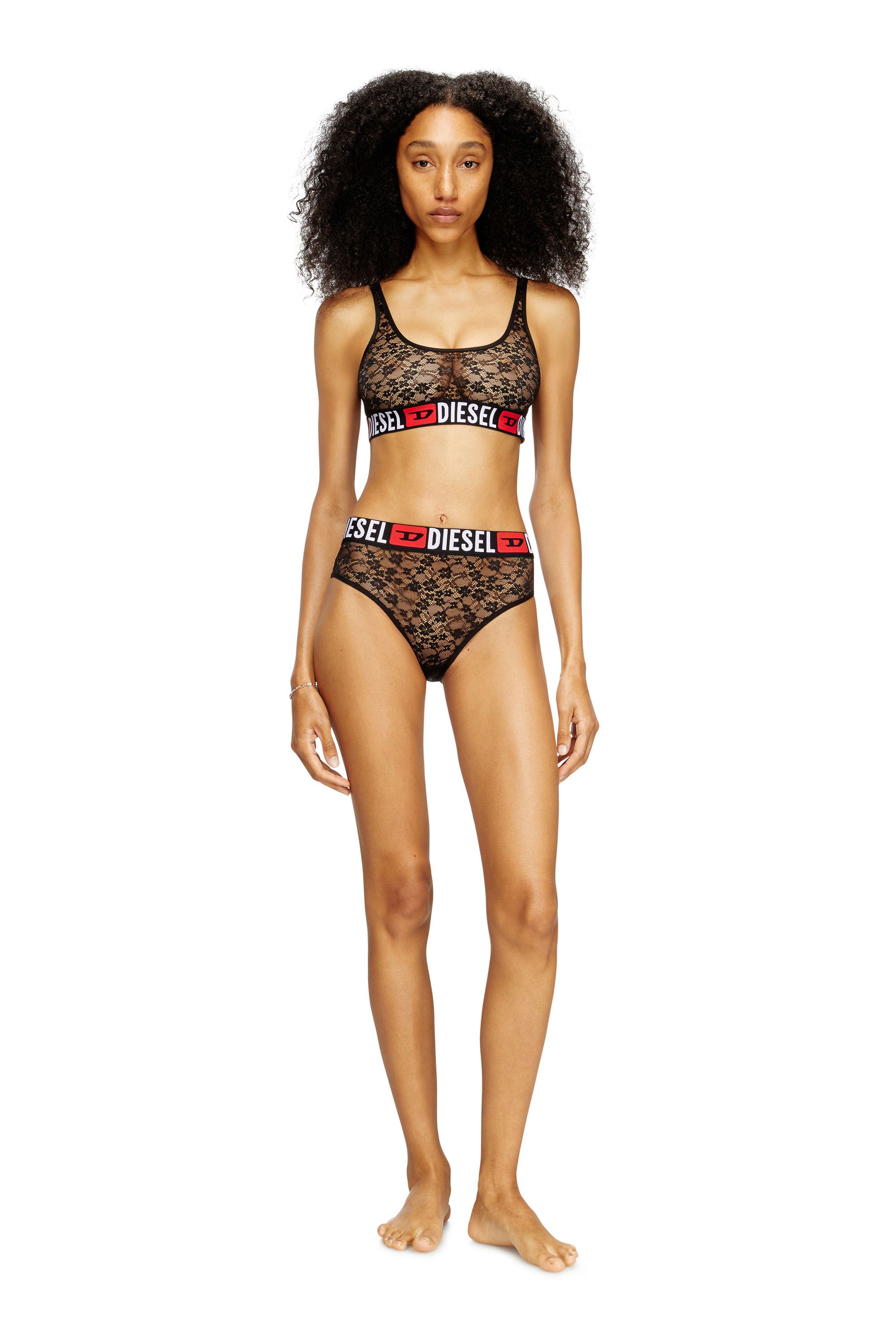 Diesel - UFSB-ORIBA, Damen Spitzen-Bralette mit Diesel-Logo-Gummibund in null - 2