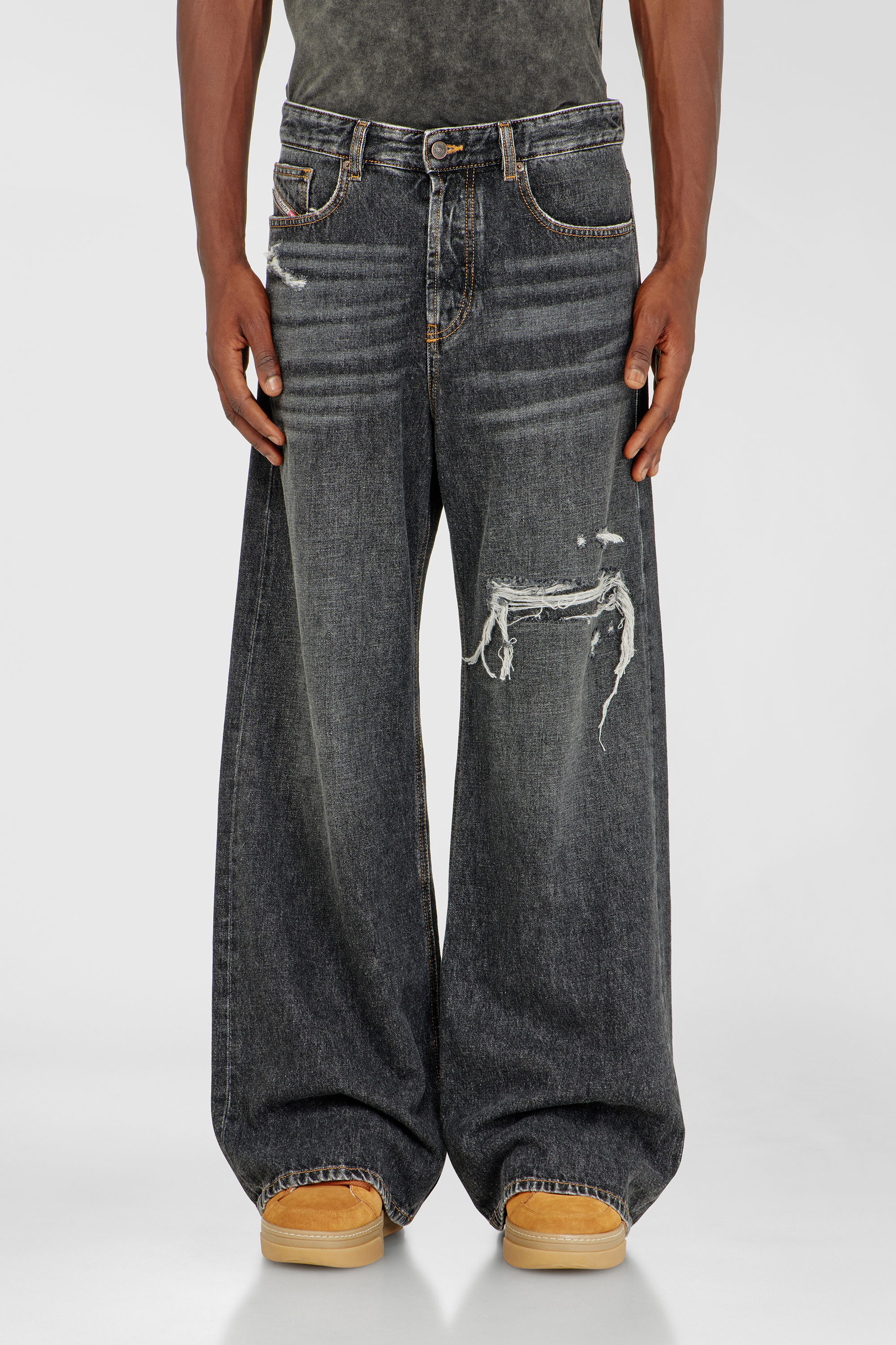 Diesel - Herren Relaxed Jeans D-Rise 007DN, Schwarz/Dunkelgrau - 1