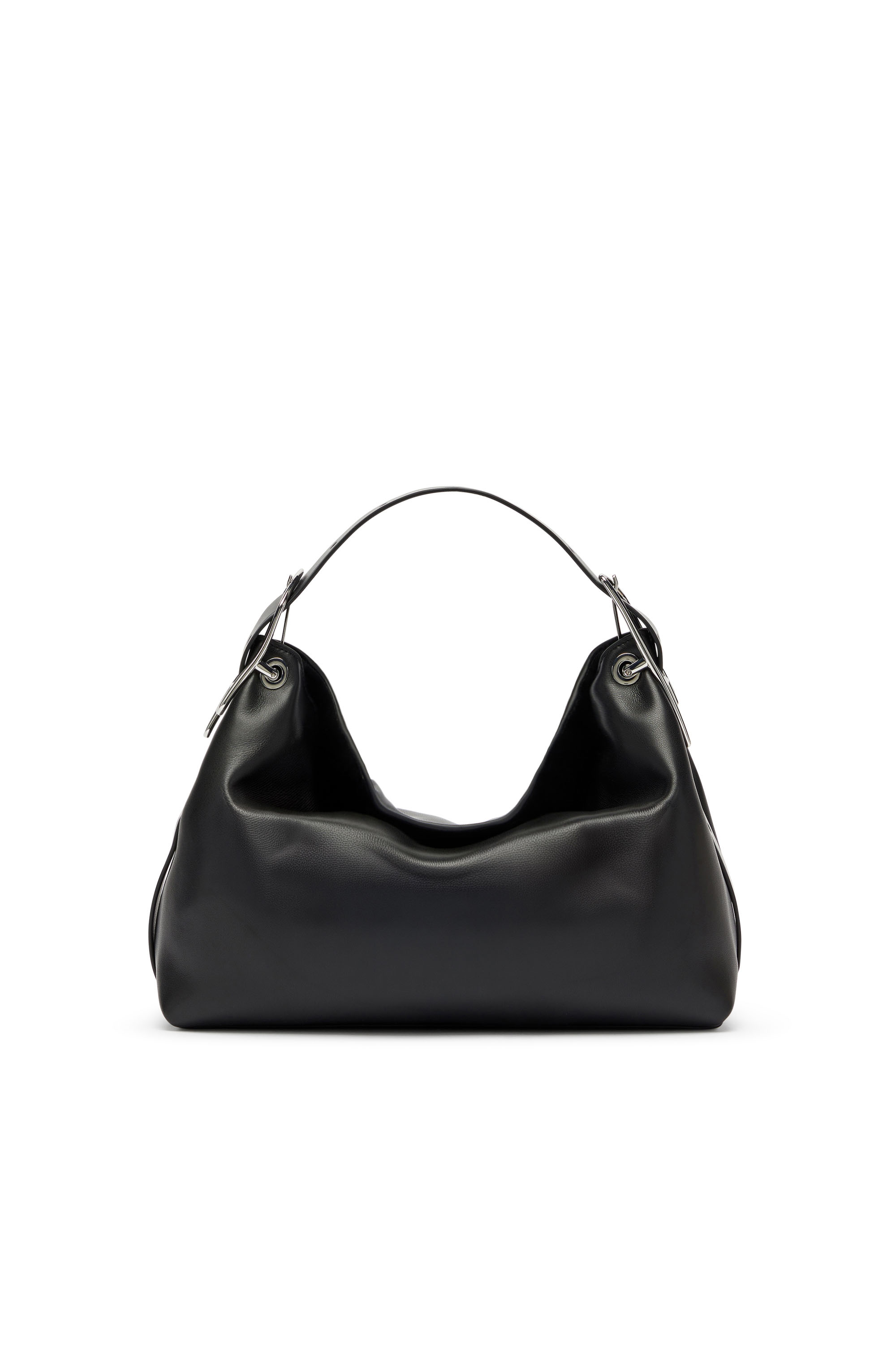 Diesel - D-LINE SHOULDER, Damen D-Line-Leder-Schultertasche in Schwarz - 2