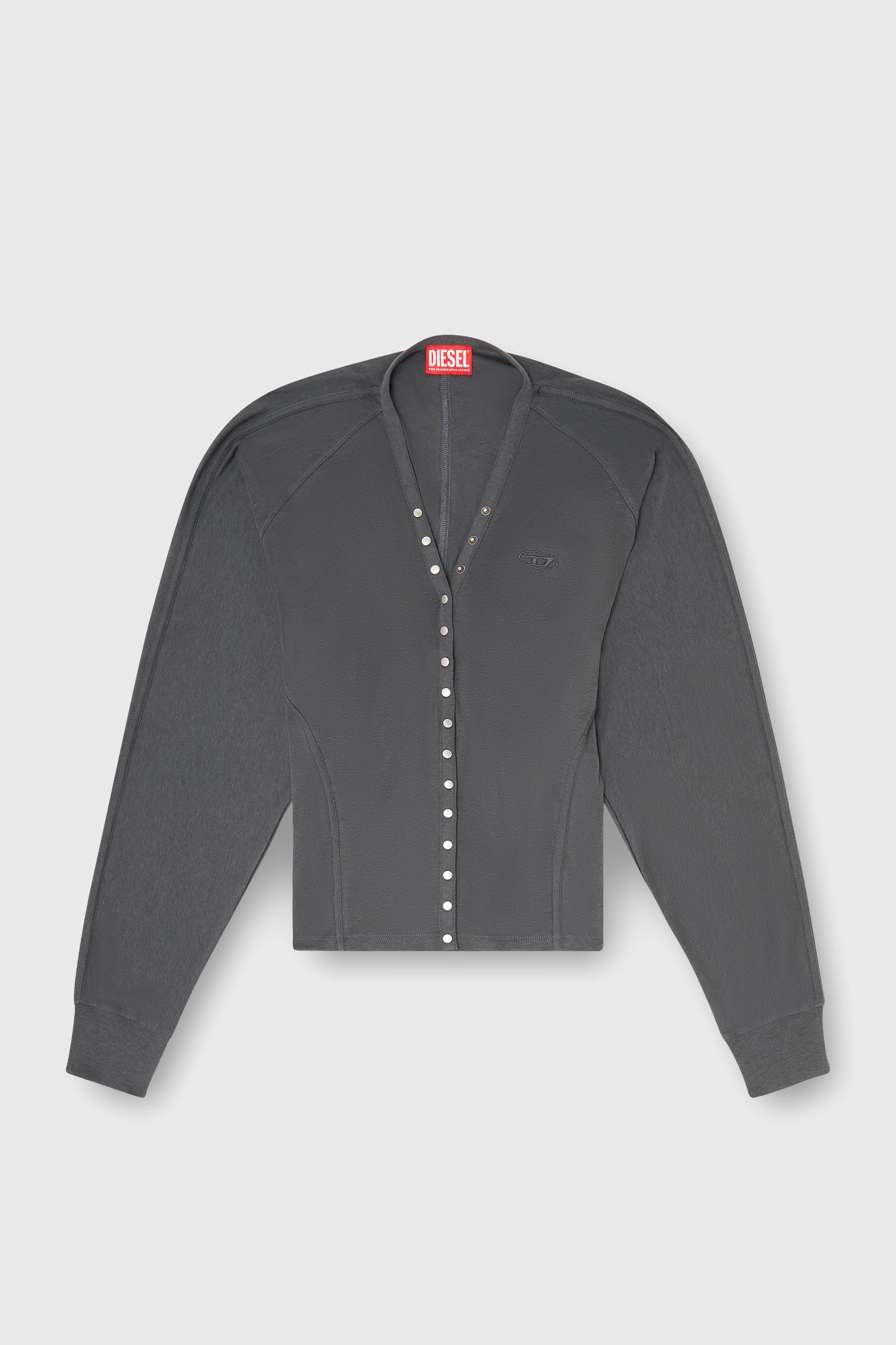 Diesel - T-ISERINA, Damen Cardigan-Top aus Tencel-Mix mit Fledermaus&auml;rmeln in Grau - 2