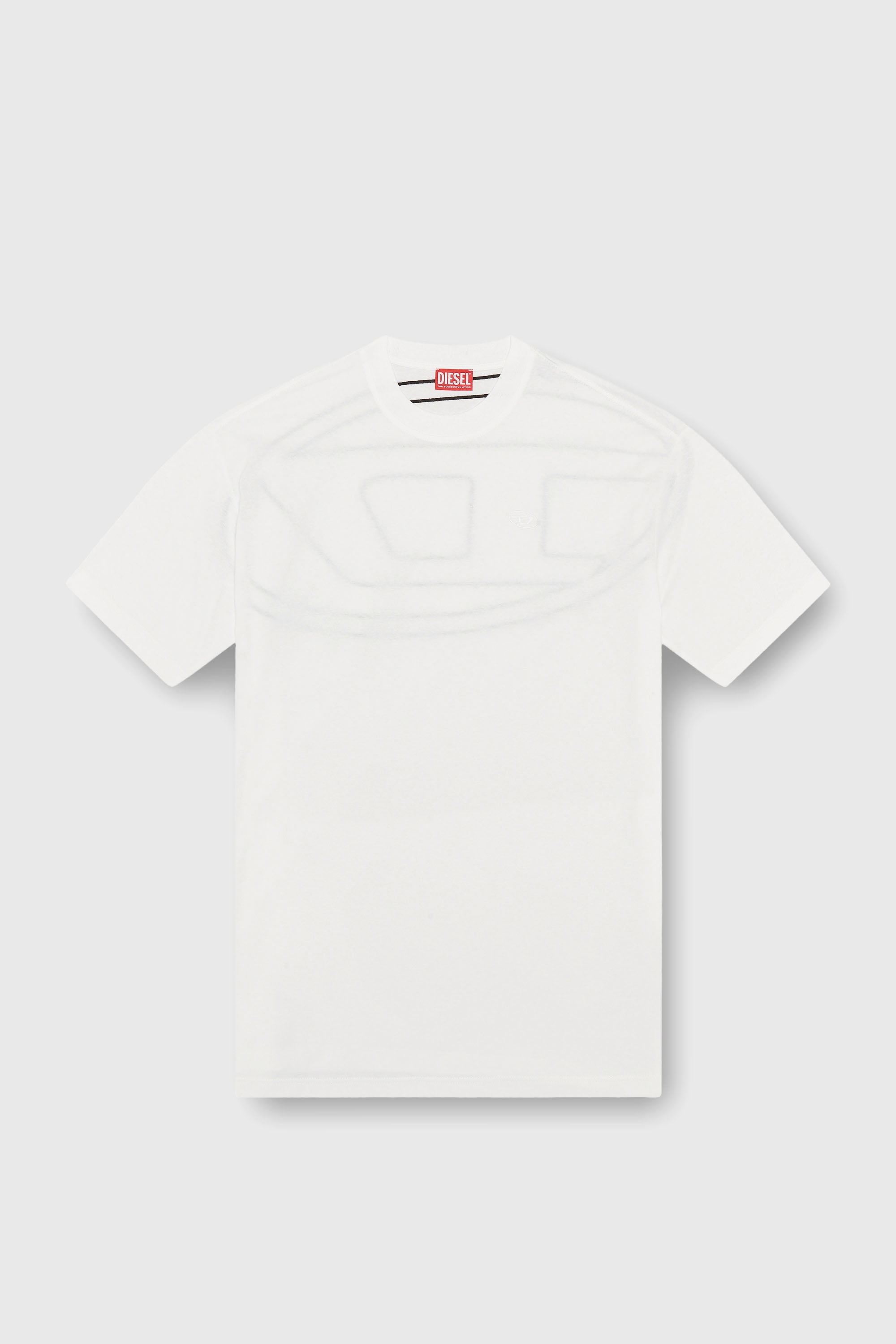 Diesel - T-BOGGY-MEGOVAL-D, Herren T-Shirt mit gro&szlig;er Oval D-Stickerei in Wei&szlig; - 2