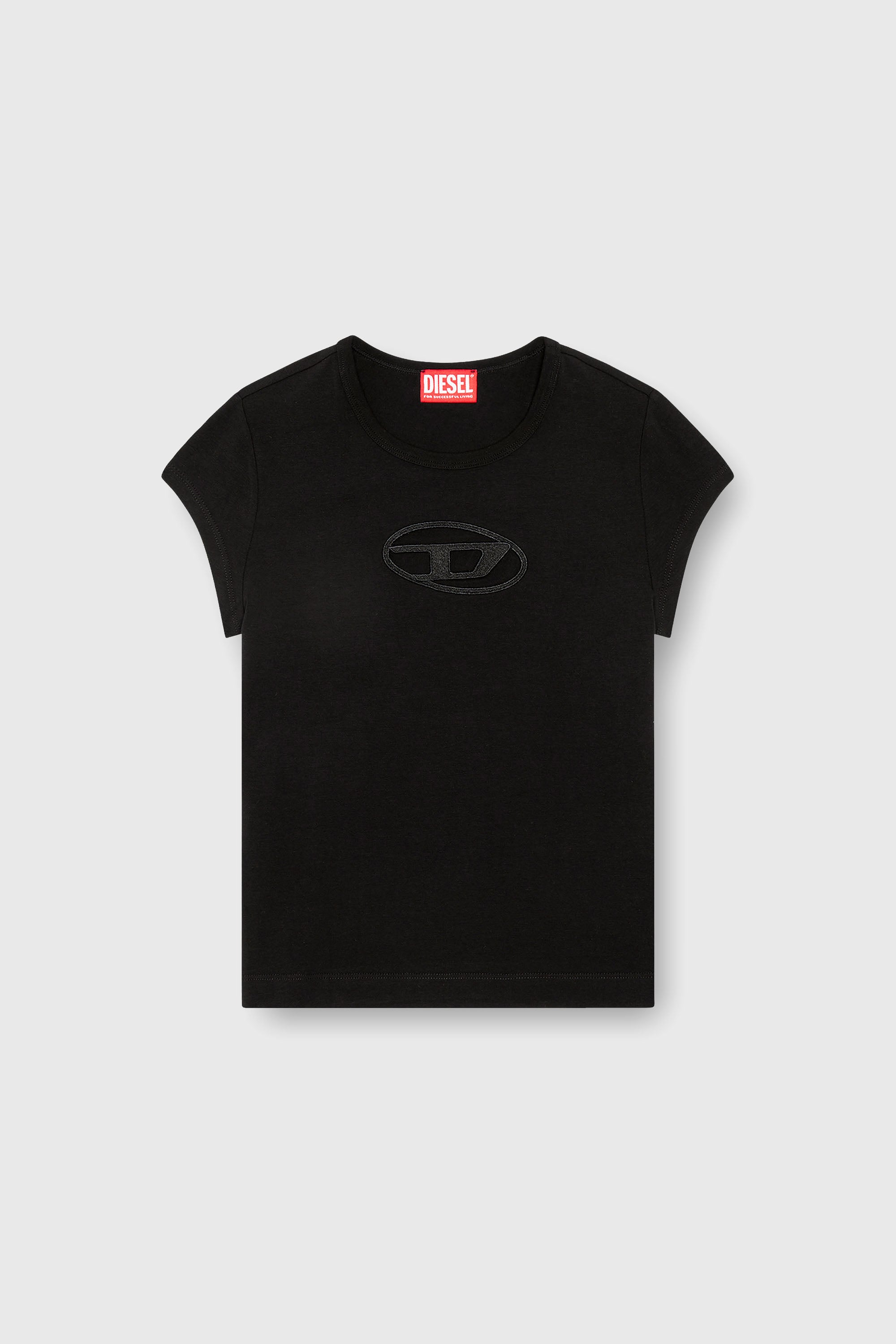 Diesel - T-ANGIE, Damen T-Shirt mit Cutout-Logo in Schwarz - 2