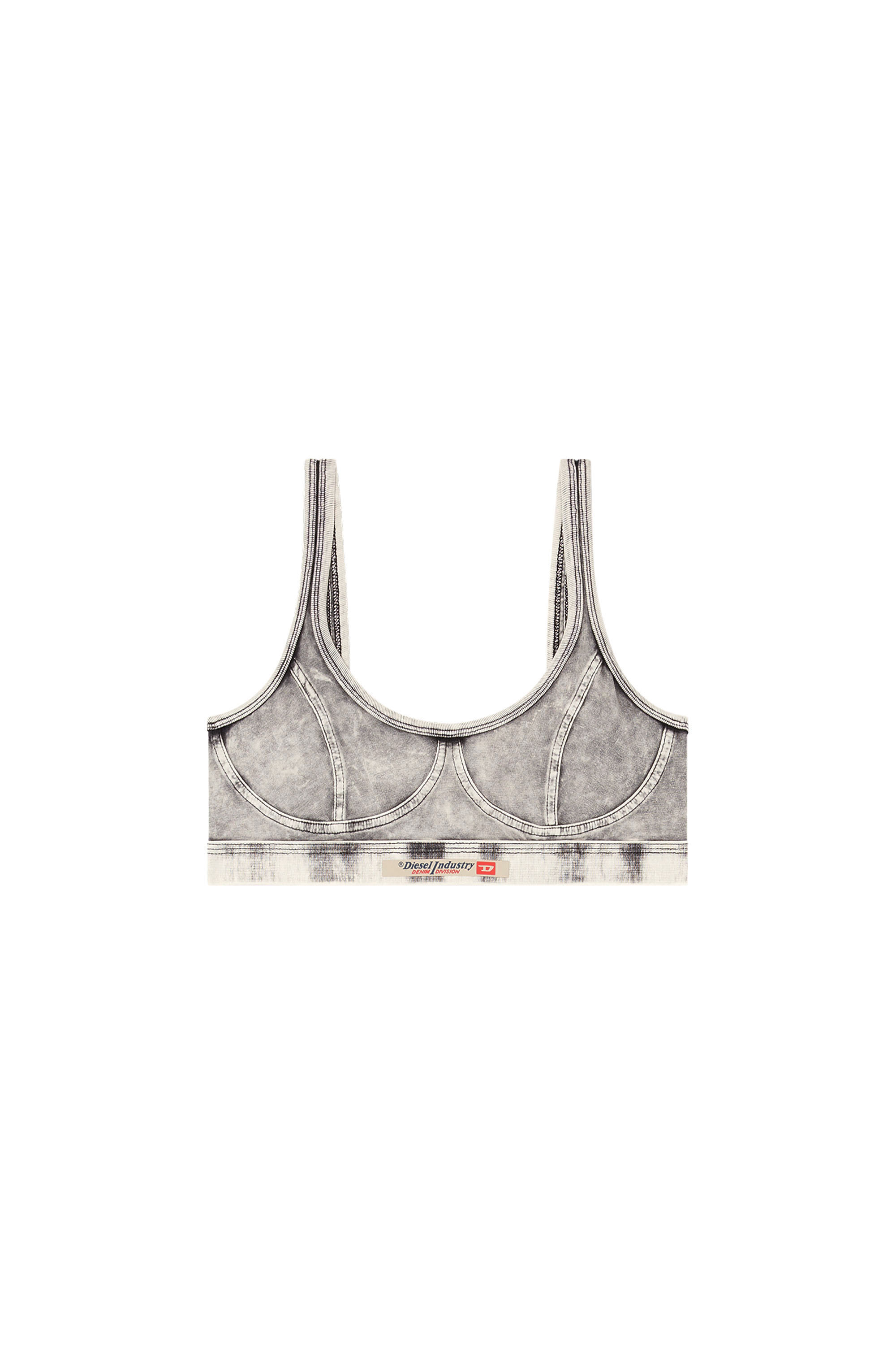 Diesel - KASSIE-DNM, Damen Bralette aus Jersey in Denim-Optik in Grau - 4