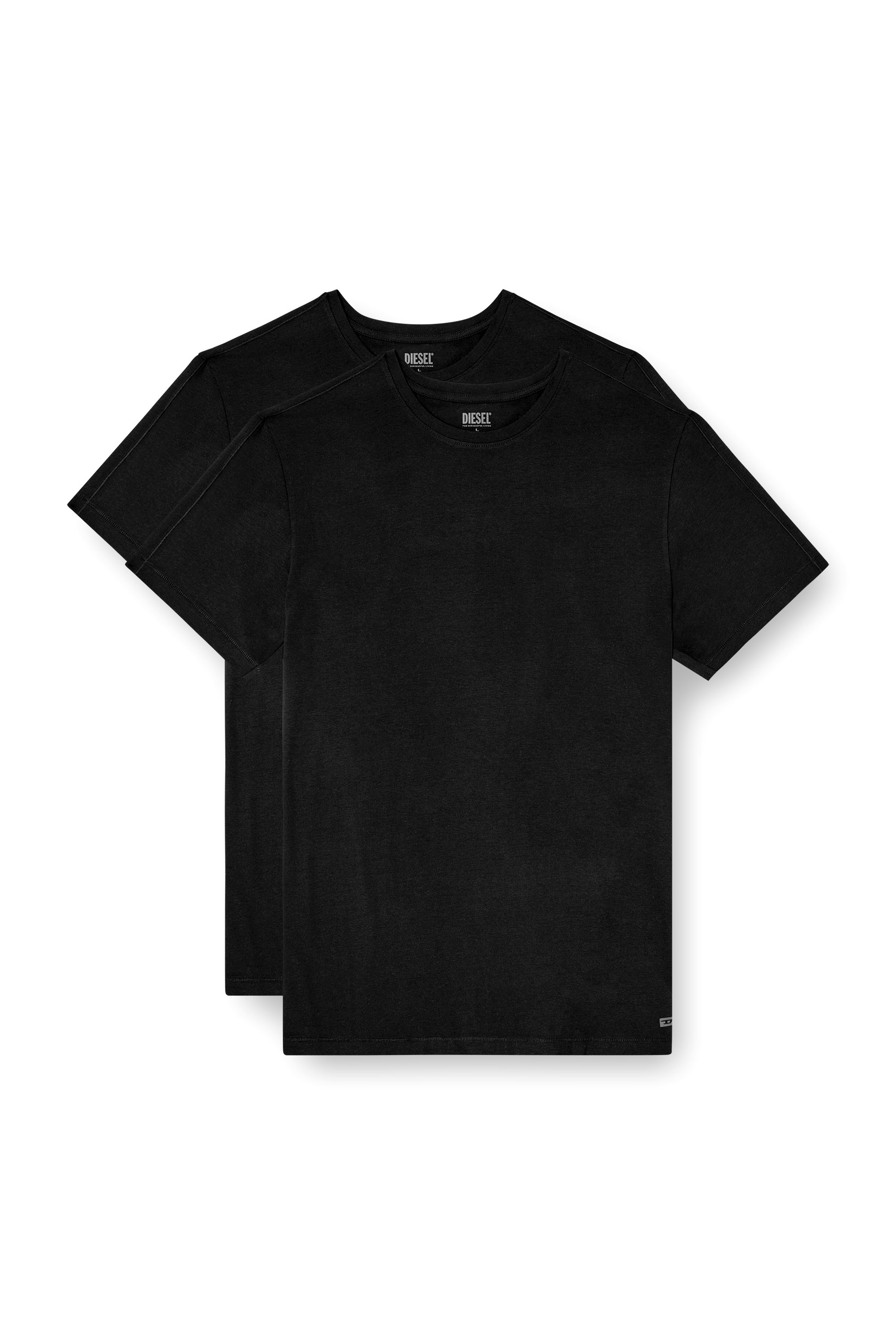 Diesel - RANDAL-D-MONO-2PACK, Herren T-Shirt aus fließendem Jersey im Zweierpack in Schwarz - 4
