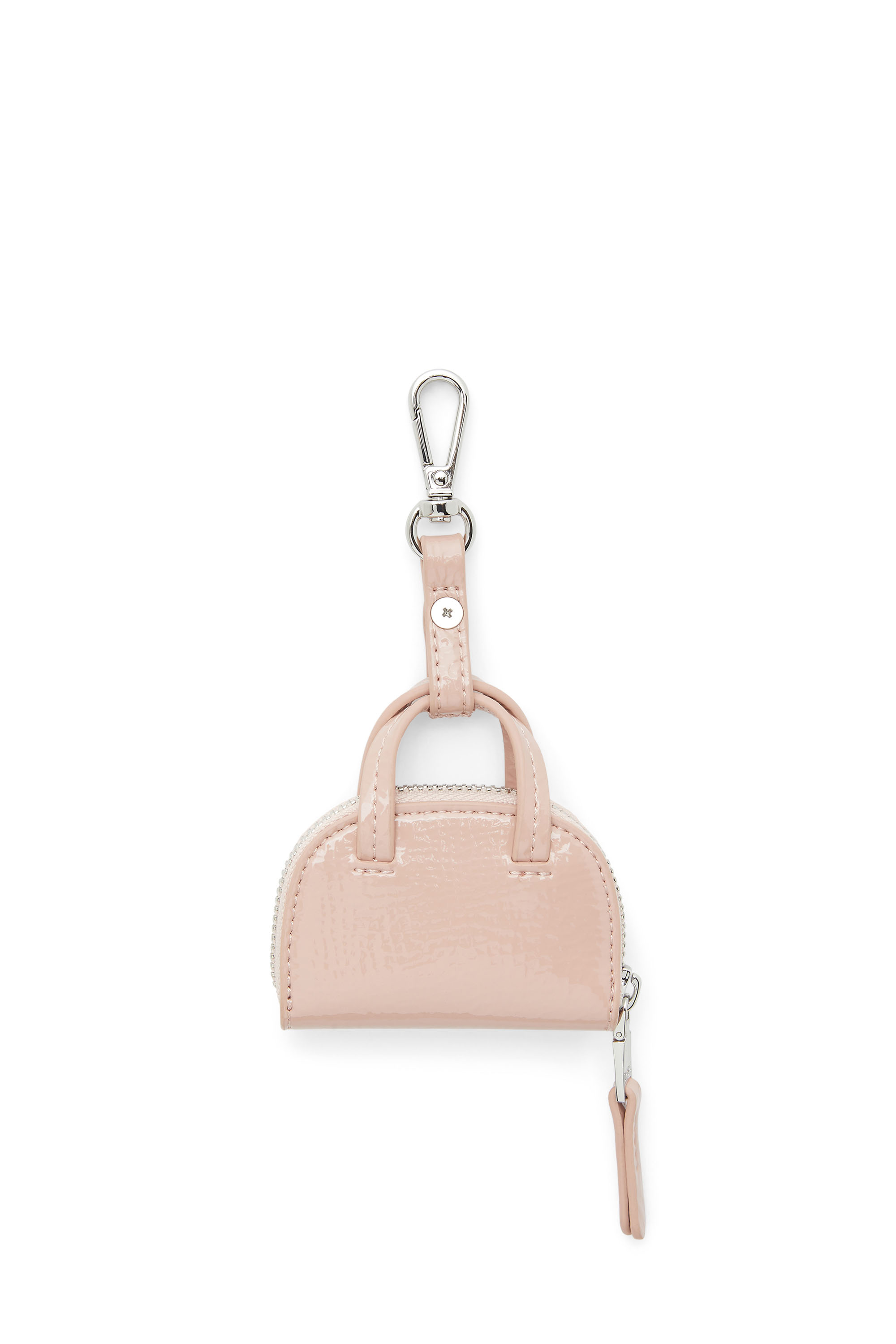 Diesel - 1DR DOME CHARMS, Damen Taschenanhänger aus glänzendem, geknittertem Naplak in Rosa - 2