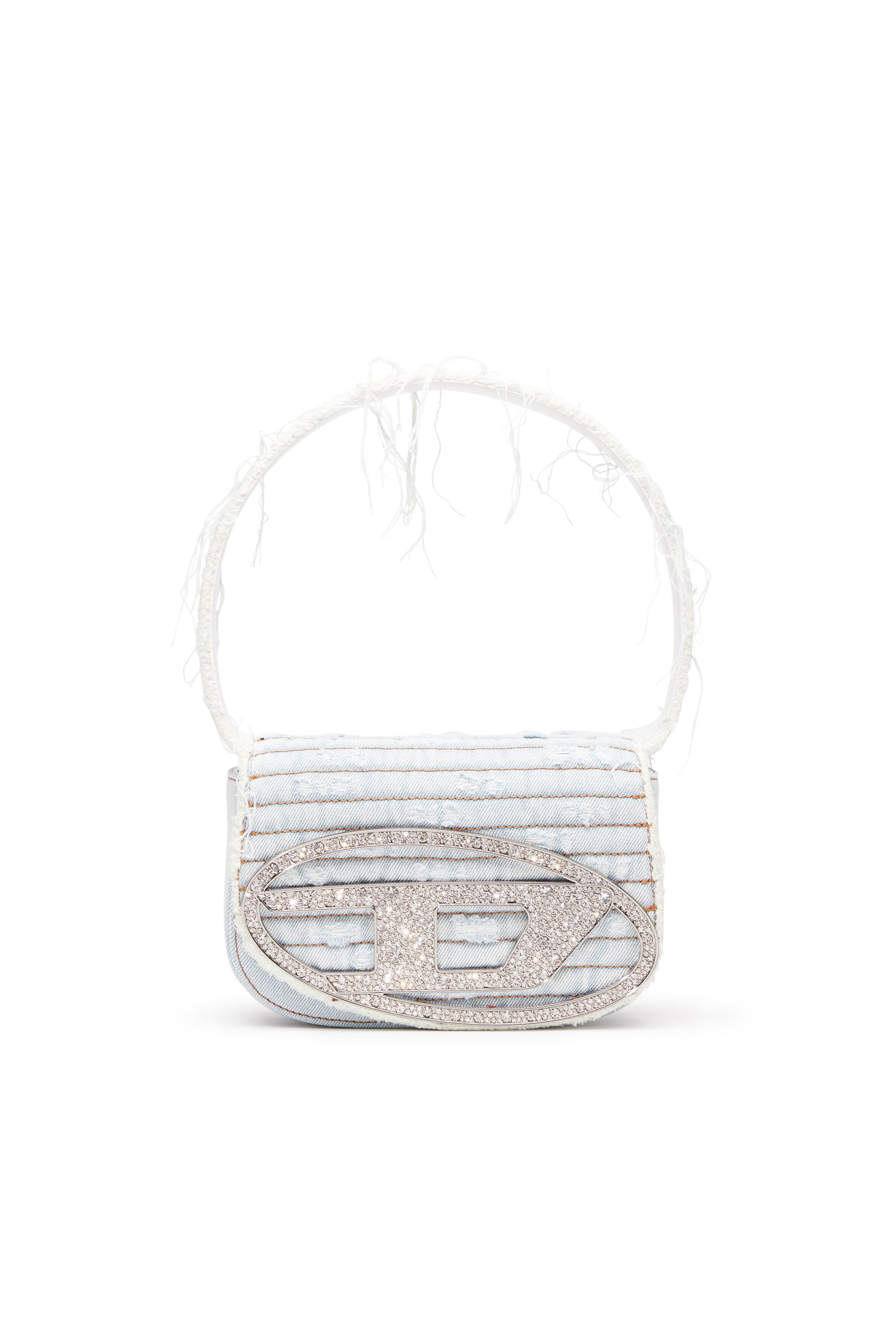 Diesel - 1DR, Damen 1DR-Ikonische Schultertasche aus Denim und Leder in Azurblau - 1