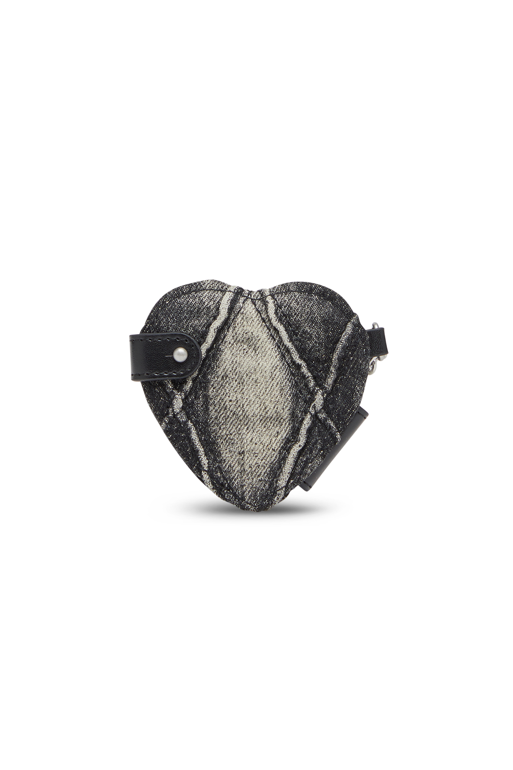 Diesel - CHARM-D MIRROR, Damen Spiegelanhänger aus gestepptem Argyle-Denim in Schwarz - 2