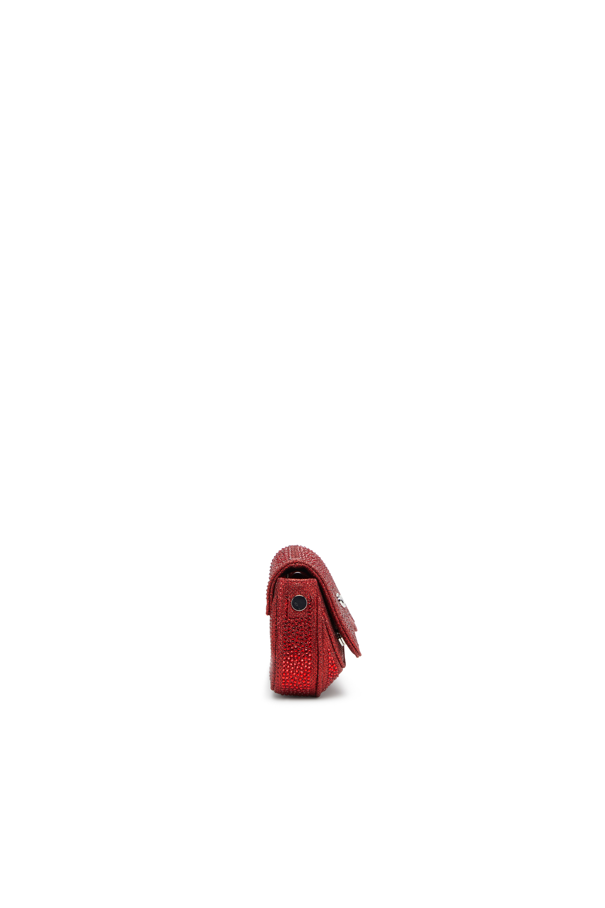 Diesel - PLAY CROSSBODY XS, Damen Play-Mini Crossbody-Tasche mit Kristall in Rot - 4