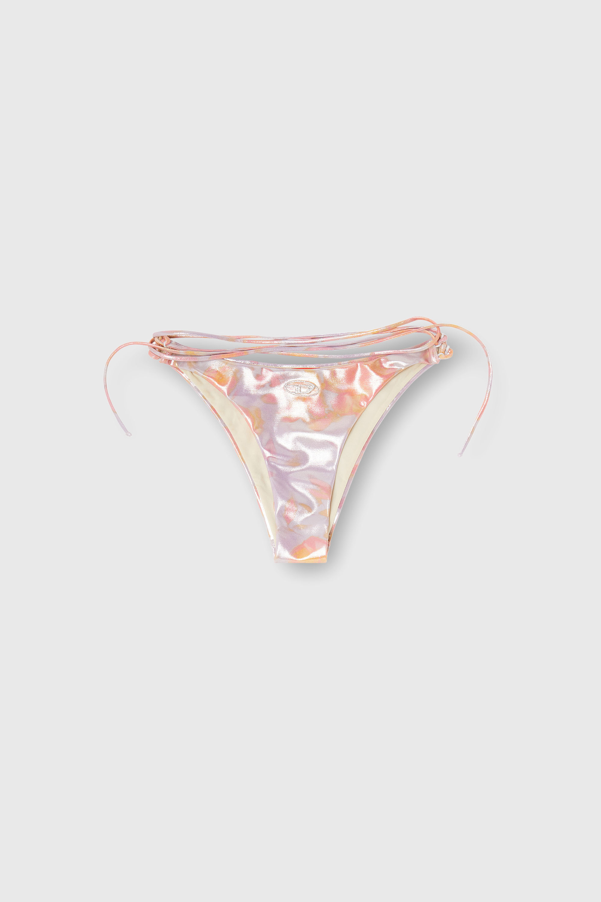 Diesel - GIUSY-UTLT, Damen Metallische Strappy-Bikinihose mit Blumenprint in Lila - 4