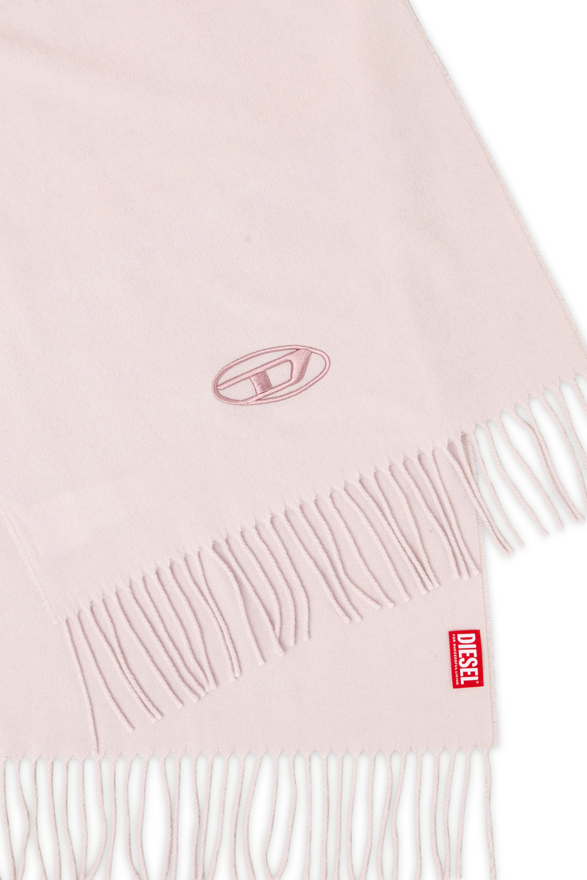 Diesel - S-IMON-D-LONG, Herren Schal aus Wollmischung mit Fransenabschl&uuml;ssen in Rosa - 3
