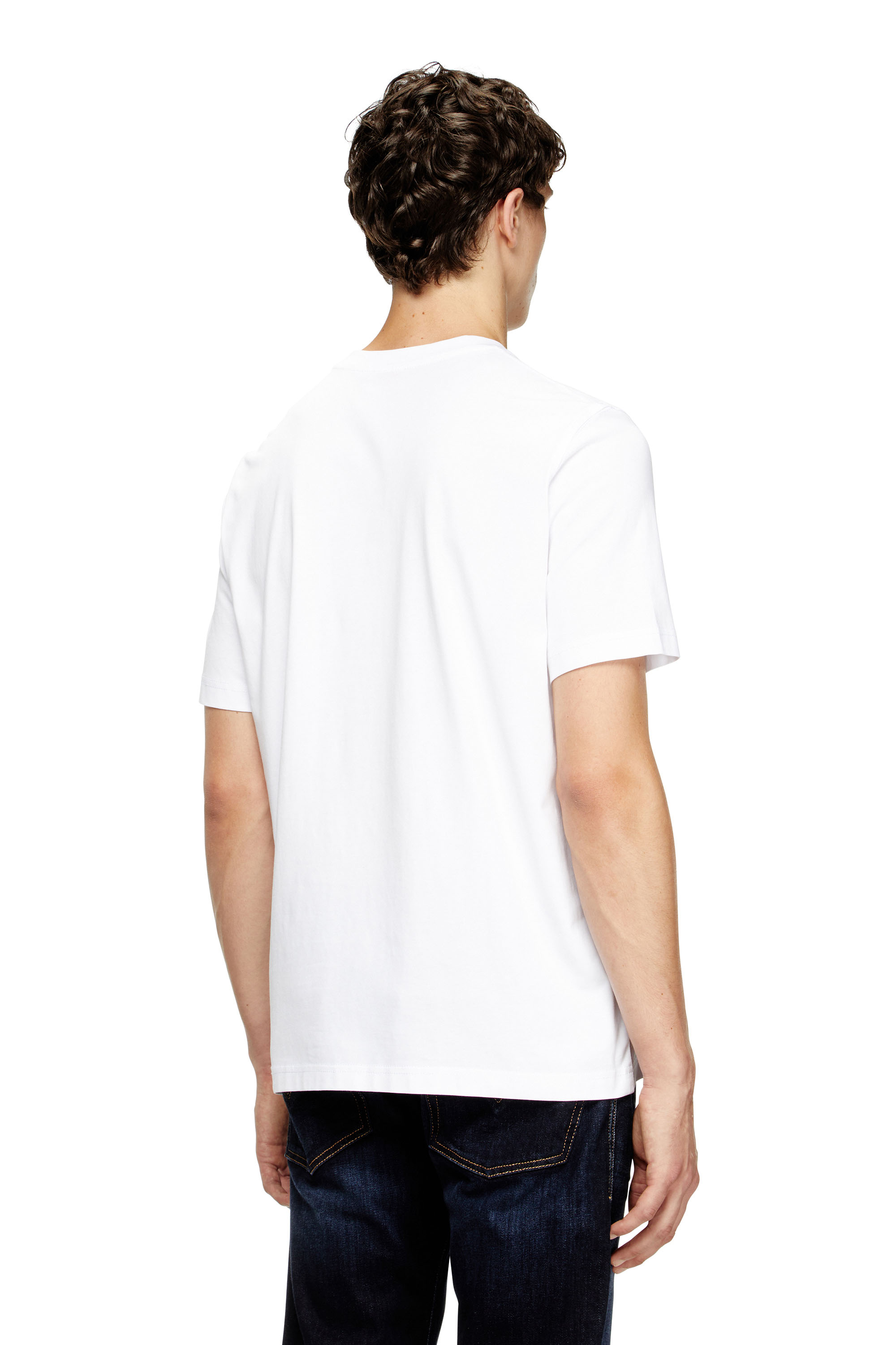 Diesel - T-ADJUST-Q7, Herren T-Shirt mit verschwommenem Diesel-Logo in Weiß - 4
