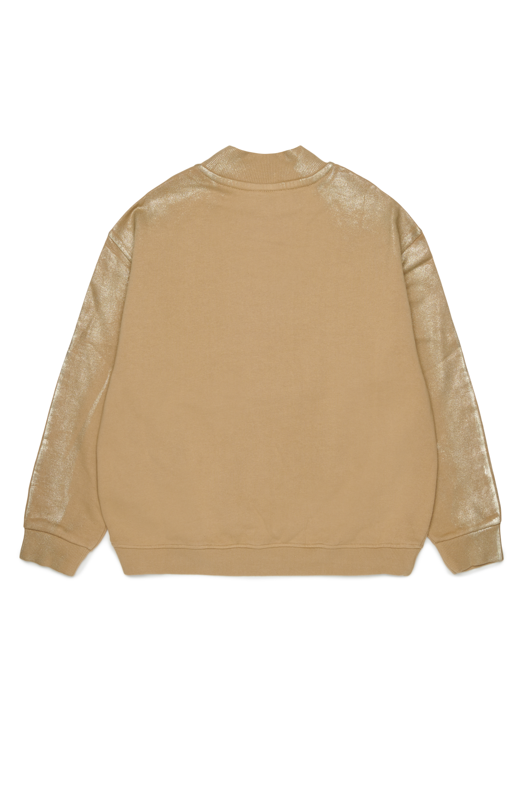 Diesel - SFALEXNS1, Damen Sweatshirt mit &Auml;rmeln in Metallic-Optik in Braun - 2