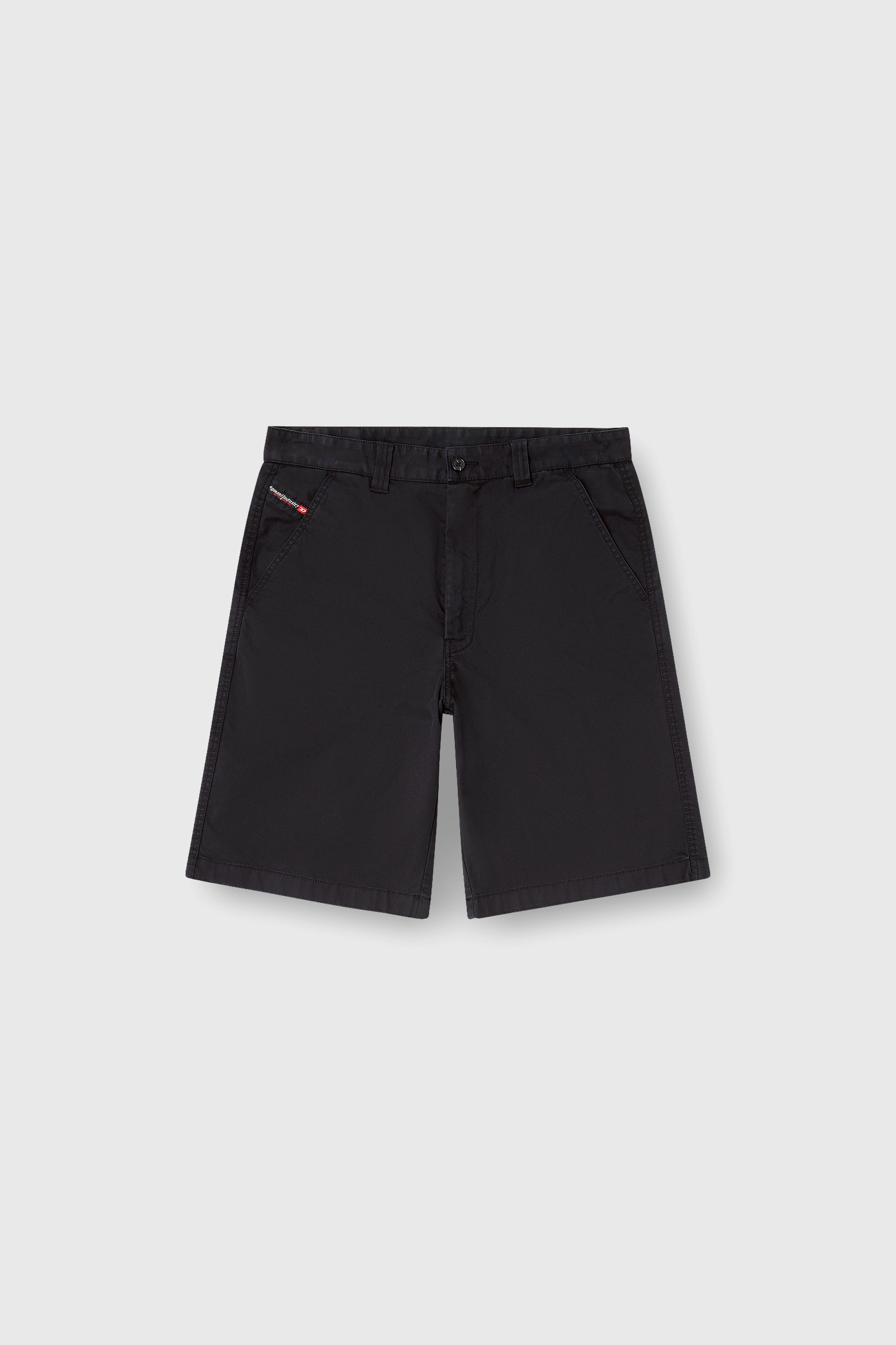 Diesel - P-HANT-CHINO-SHORT-EPCH, Herren Baumwollshorts mit Stonewash-Behandlung in Schwarz - 2