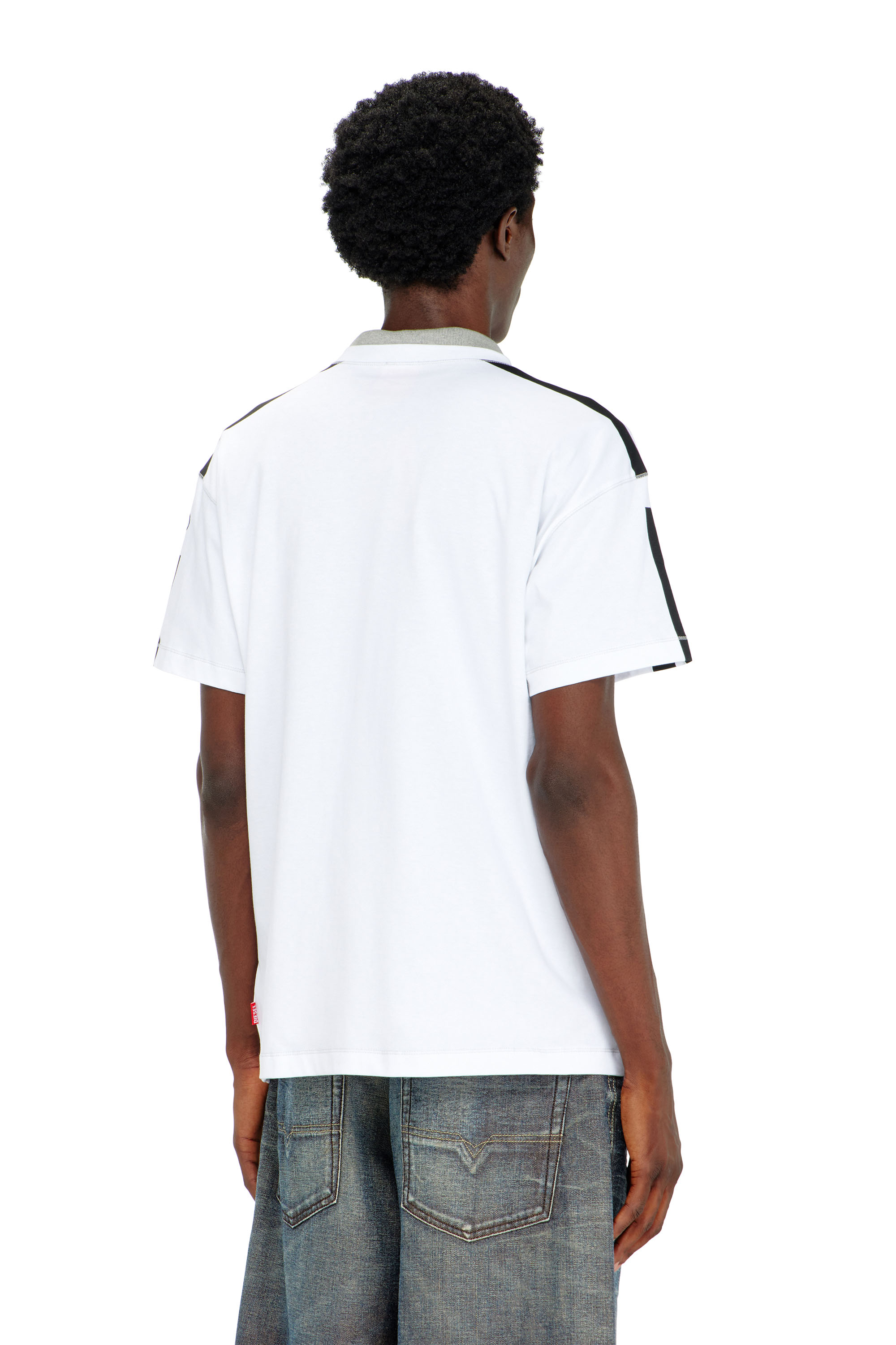 Diesel - T-NORM-V12, Herren T-Shirt aus Baumwolle mit kontrastierenden Grafikprints in Wei&szlig; - 4