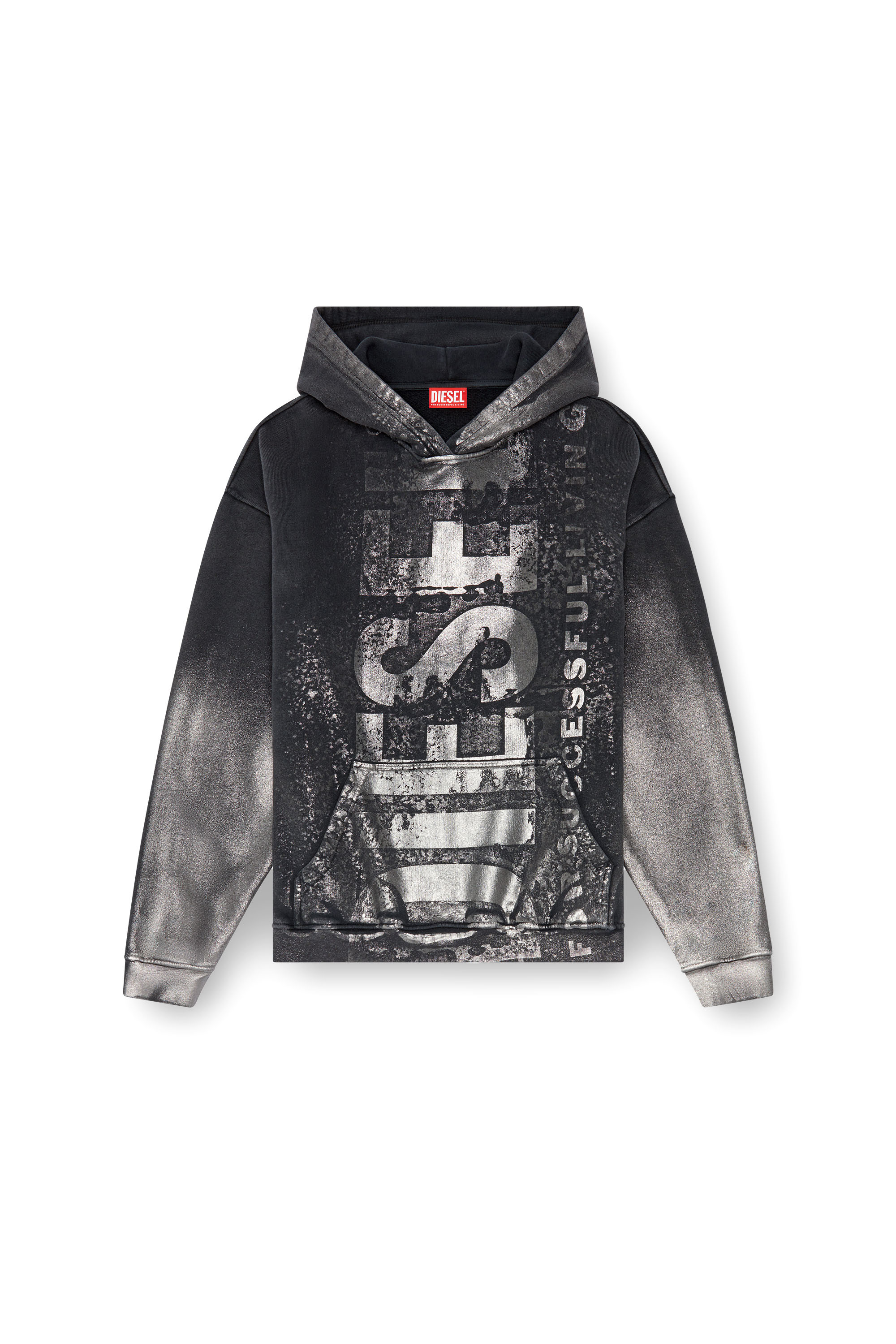Diesel - S-BOXT-HOOD-Q6, Herren Metallic-Hoodie mit Logo in Schwarz - 2