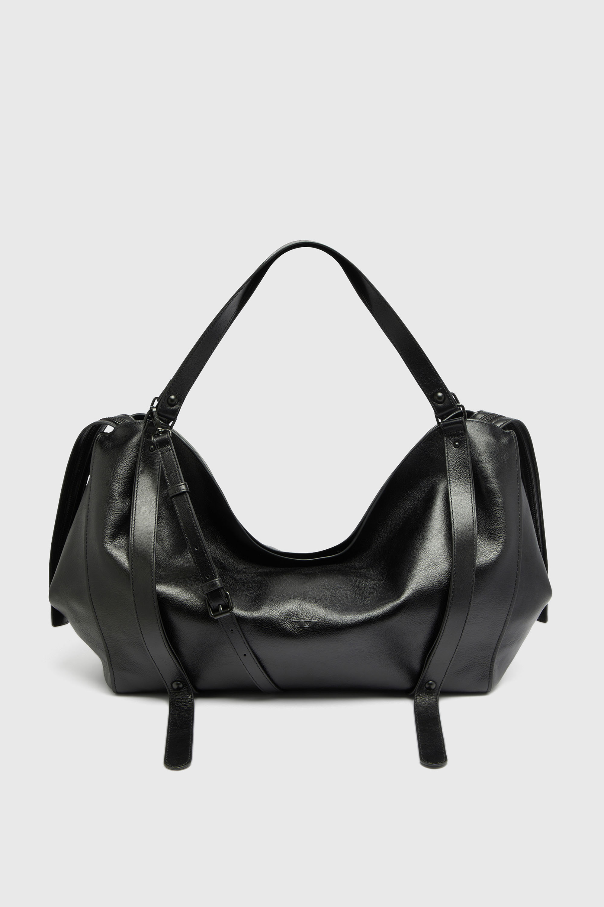 Diesel - D-ONE DUFFLE 48H, Unisex D-One-Duffle-bag aus Leder in Schwarz - 1