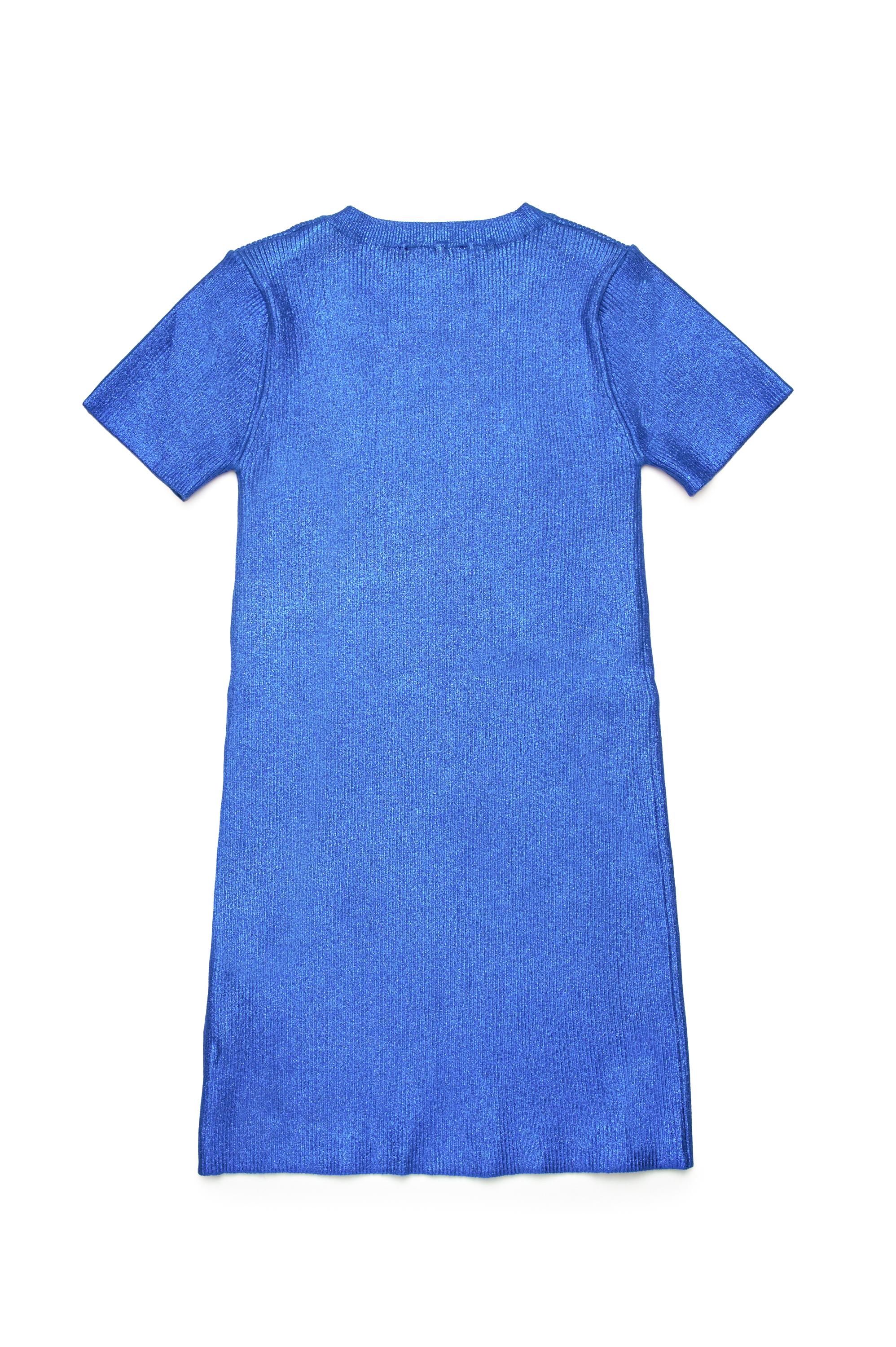 Diesel - DMONERVAX, Damen Kleid aus Metallic-Rippentrick in Blau - 2