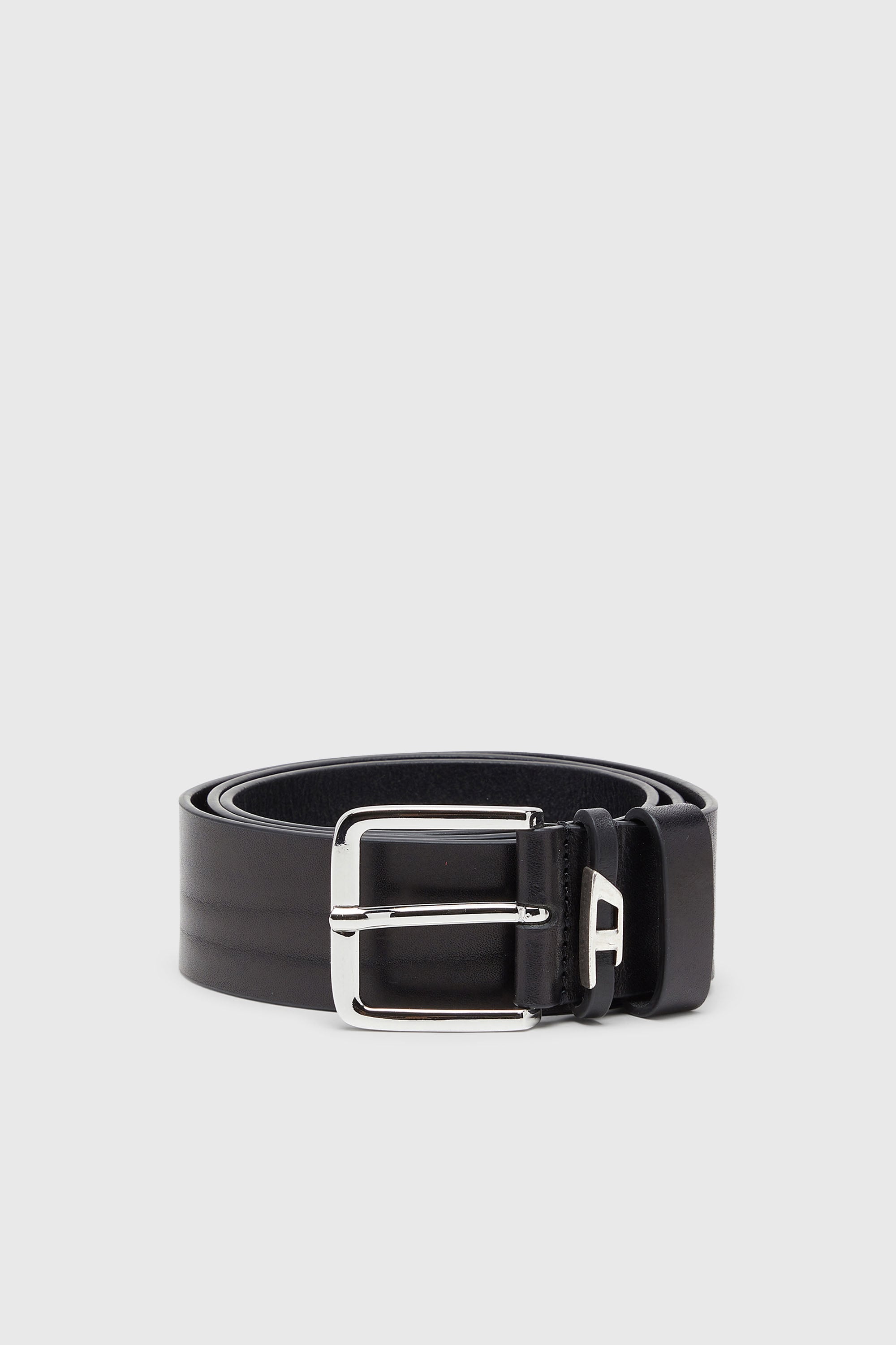Diesel - B-D LOOP, Herren 4 cm G&uuml;rtel aus Crinkle-Leder in Schwarz - 1