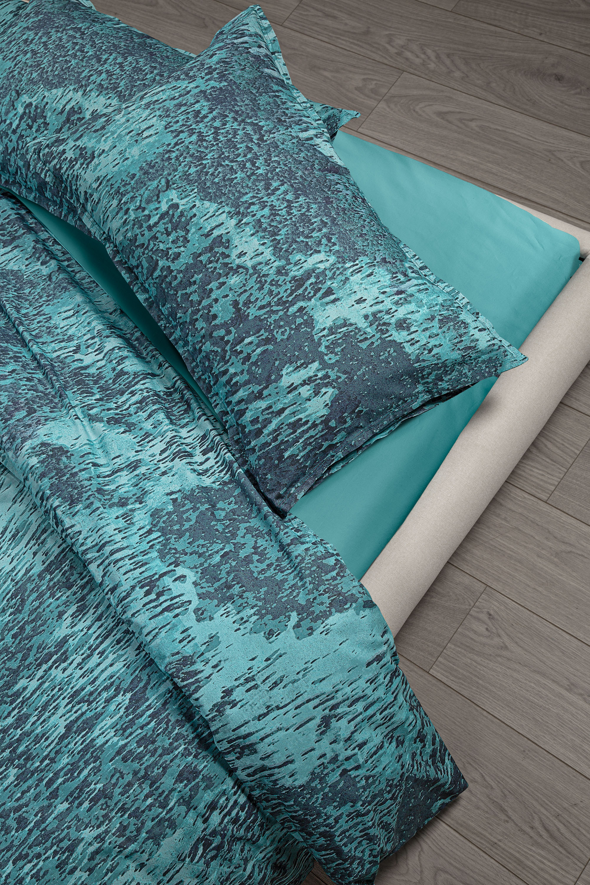 Diesel - 1015009 ACID RAIN - COTTON DUVET COVER O, Unisex Bettbezug aus Baumwolle in Wassergrün - 2