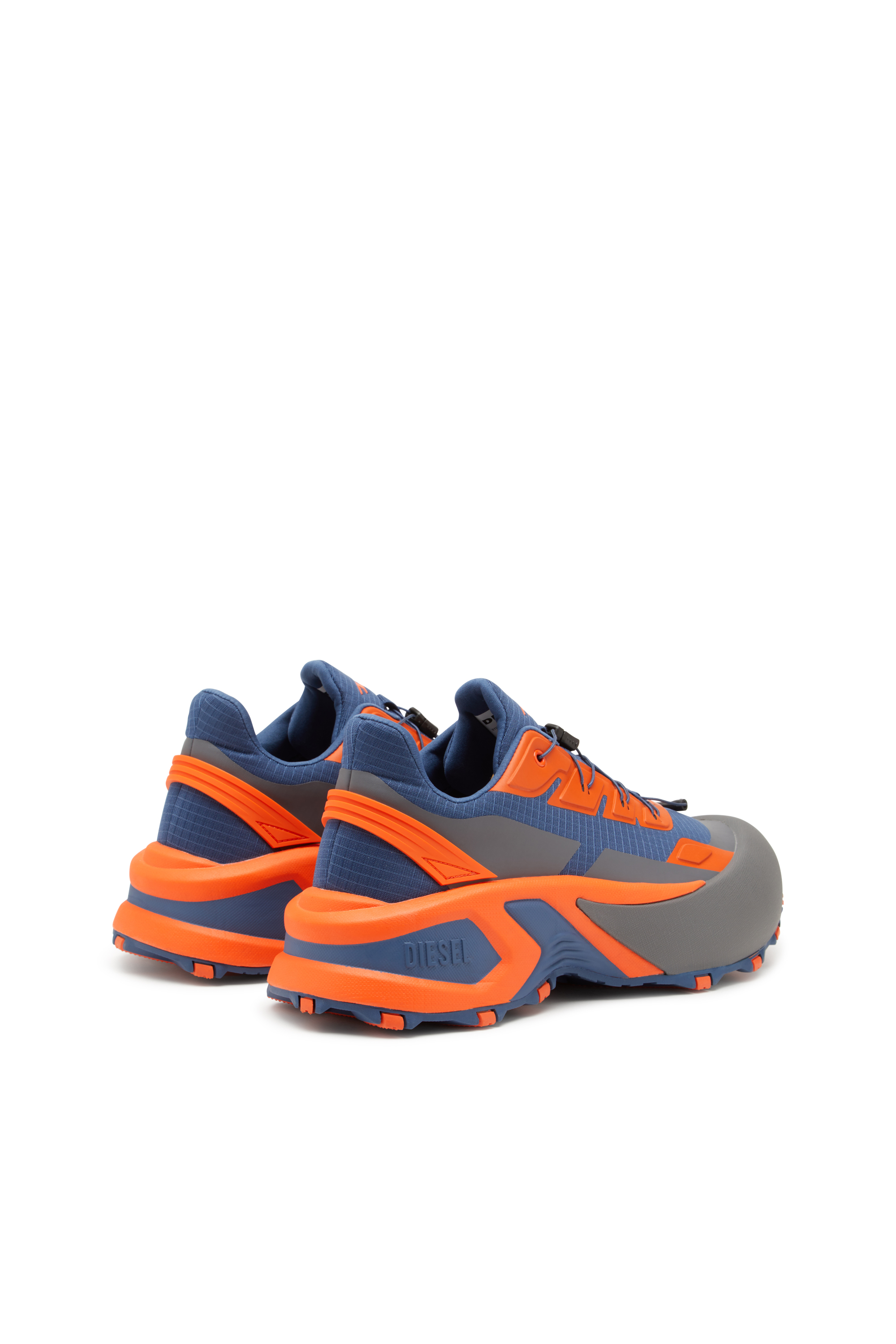 Diesel - D-CAGE RUNNER, Man's D-Cage Runner-Sneakers in TPU-trimmed ripstop in Blue/Orange - 4