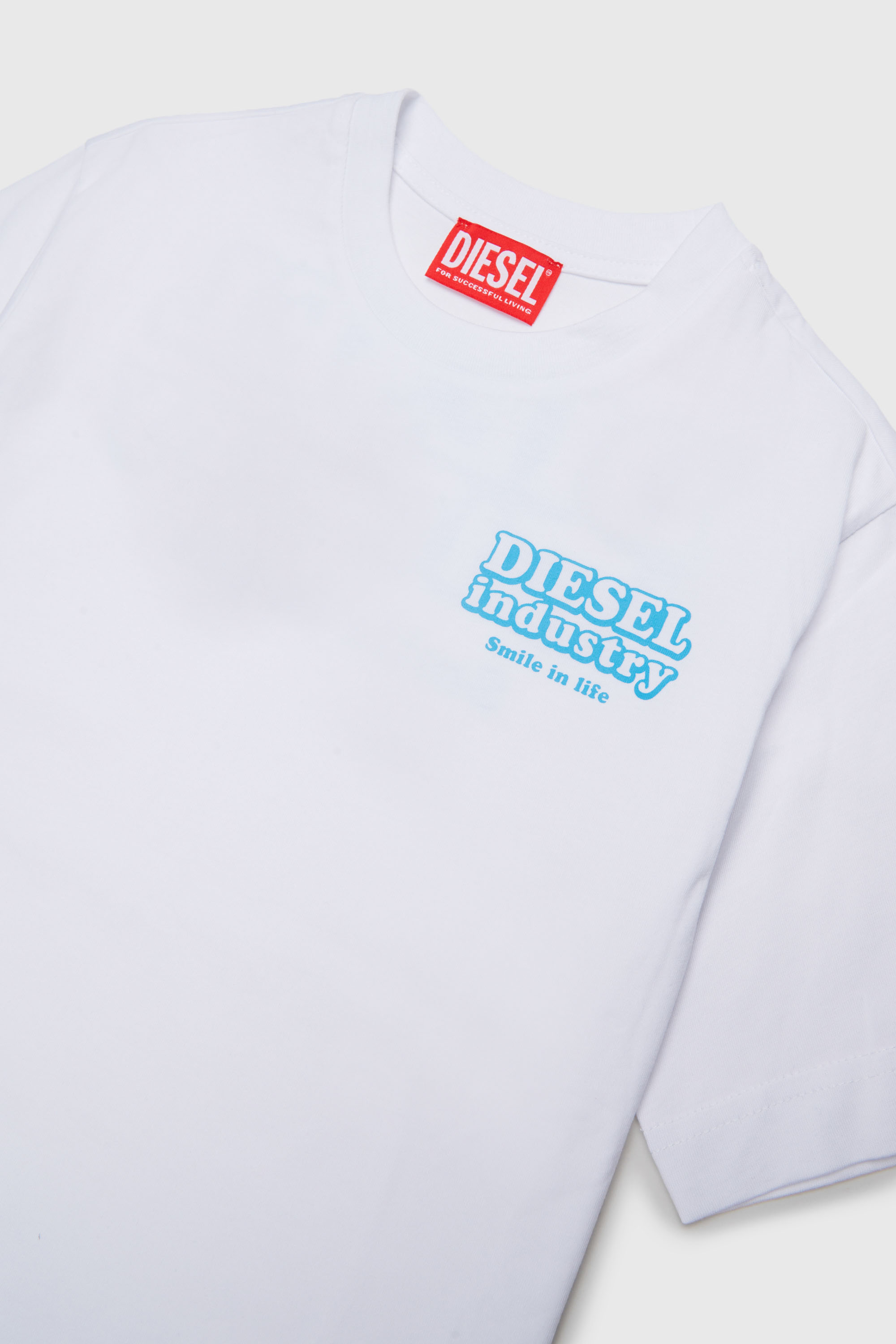 Diesel - TLODIM OVER, Herren T-shirt mit Diesel Industry Print in Wei&szlig; - 3