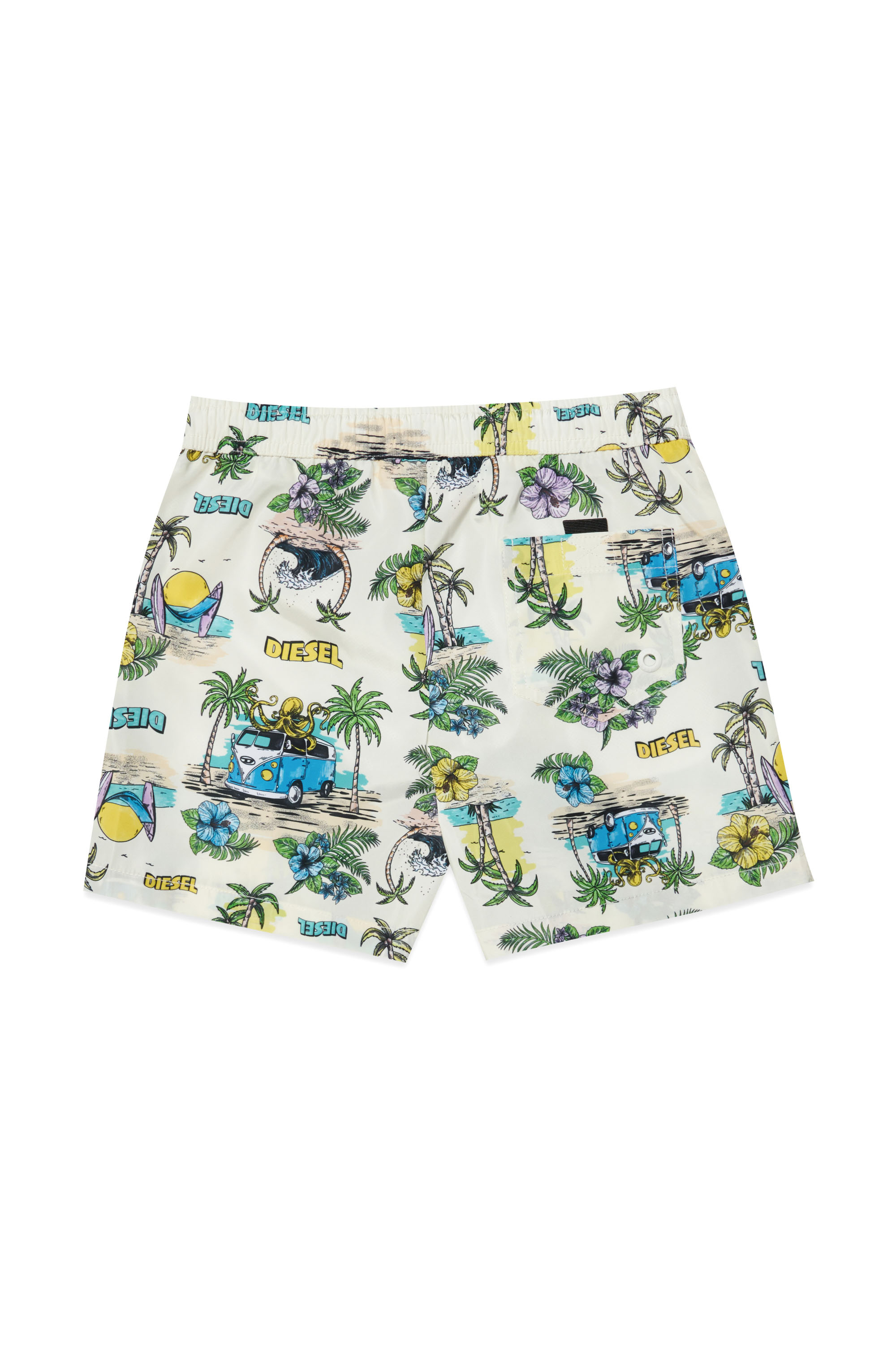 Diesel - MPLAY, Man Swim shorts with campervan print in White - Image 2