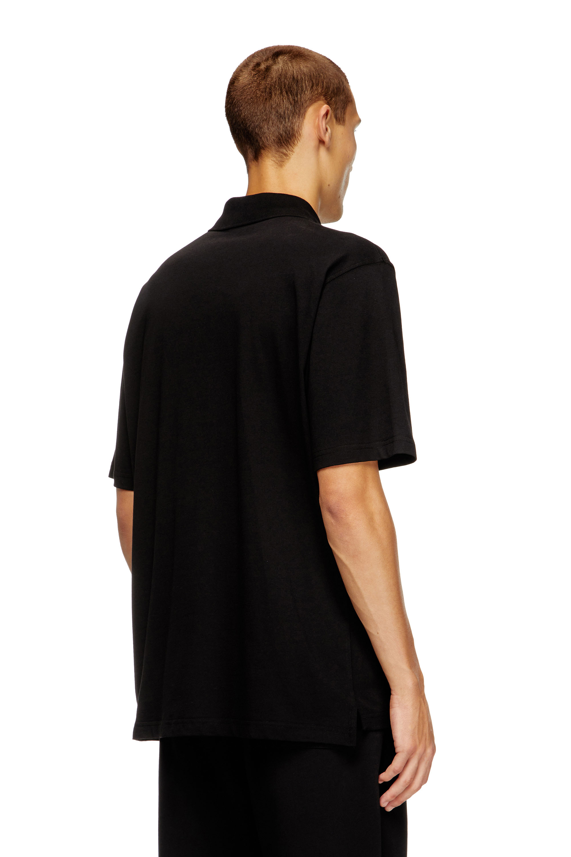 Diesel - T-VOR-OD, Herren Front-Reißverschluss-Poloshirt mit lasergeschnittenem Oval D in Schwarz - 2