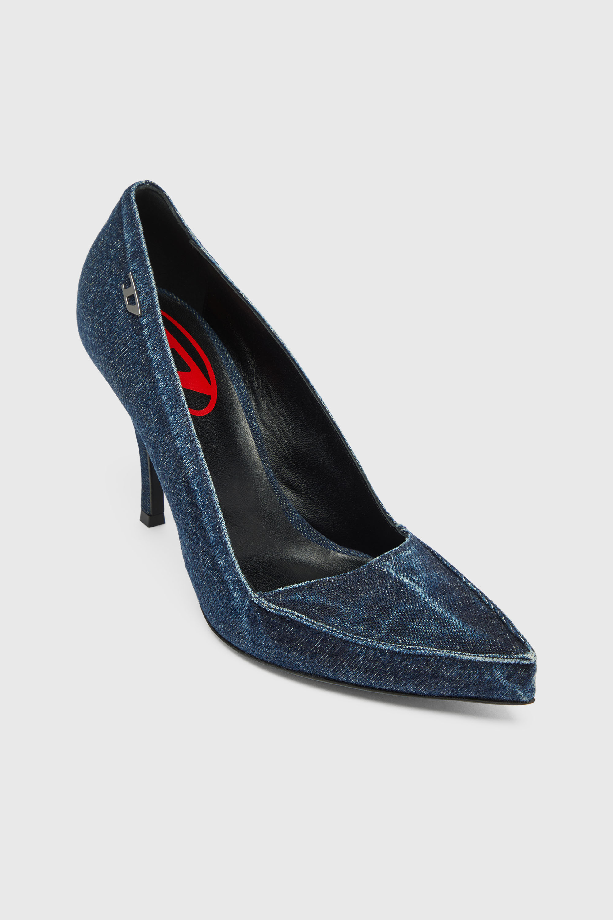 Diesel - D-LUCETTE-90-PUMP D, Damen D-Lucette-Pumps aus Denim in null - 6
