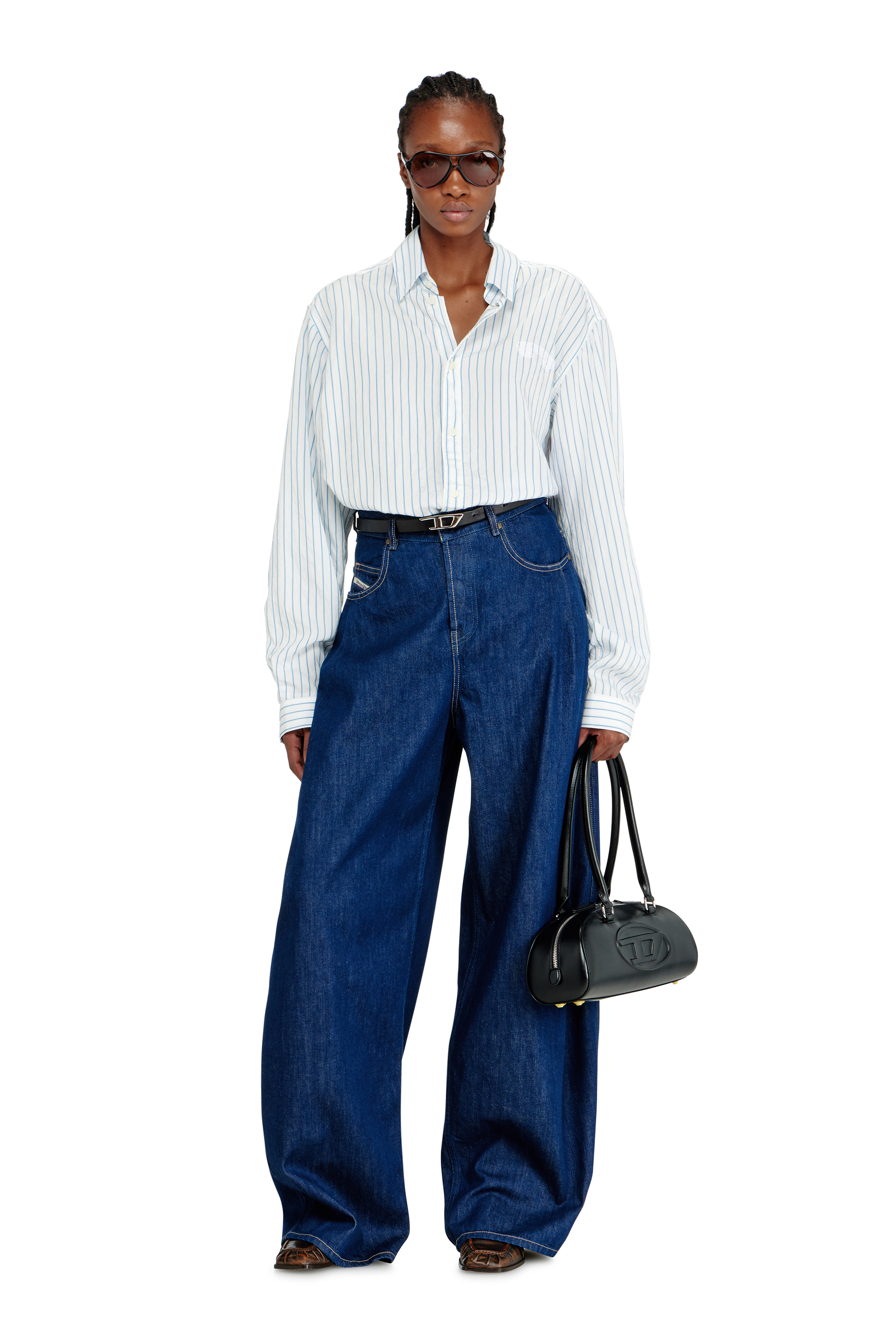 Diesel - 1DR DOME SHOULDER EW, Damen 1DR Dome - Bowlingtasche aus Leder in Schwarz - 2