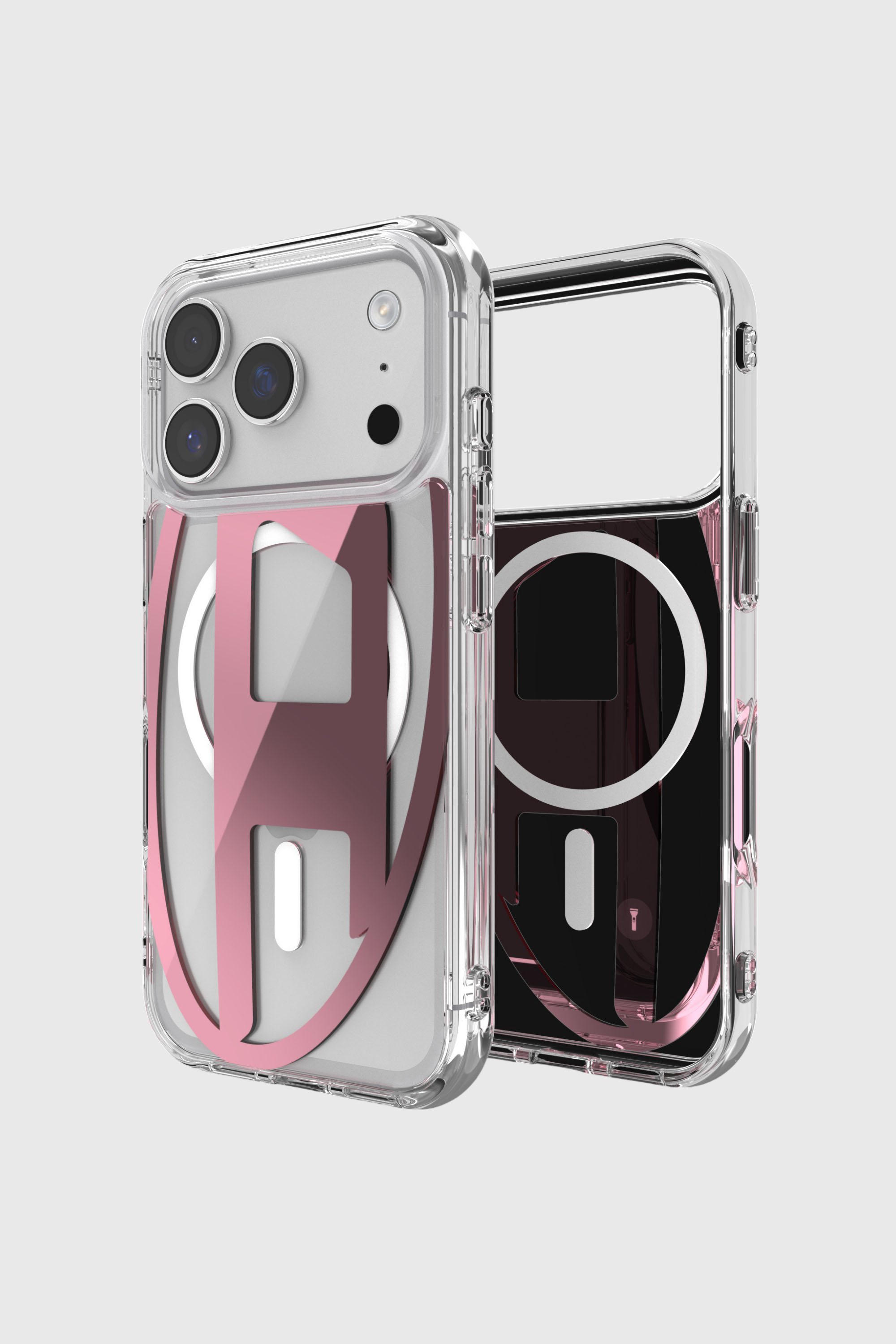 Diesel - 60421 AOP CASE, Unisex Oval D Metallgeh&auml;use mit Magsafe f&uuml;r iPhone 17 Pro in Rosa - 1