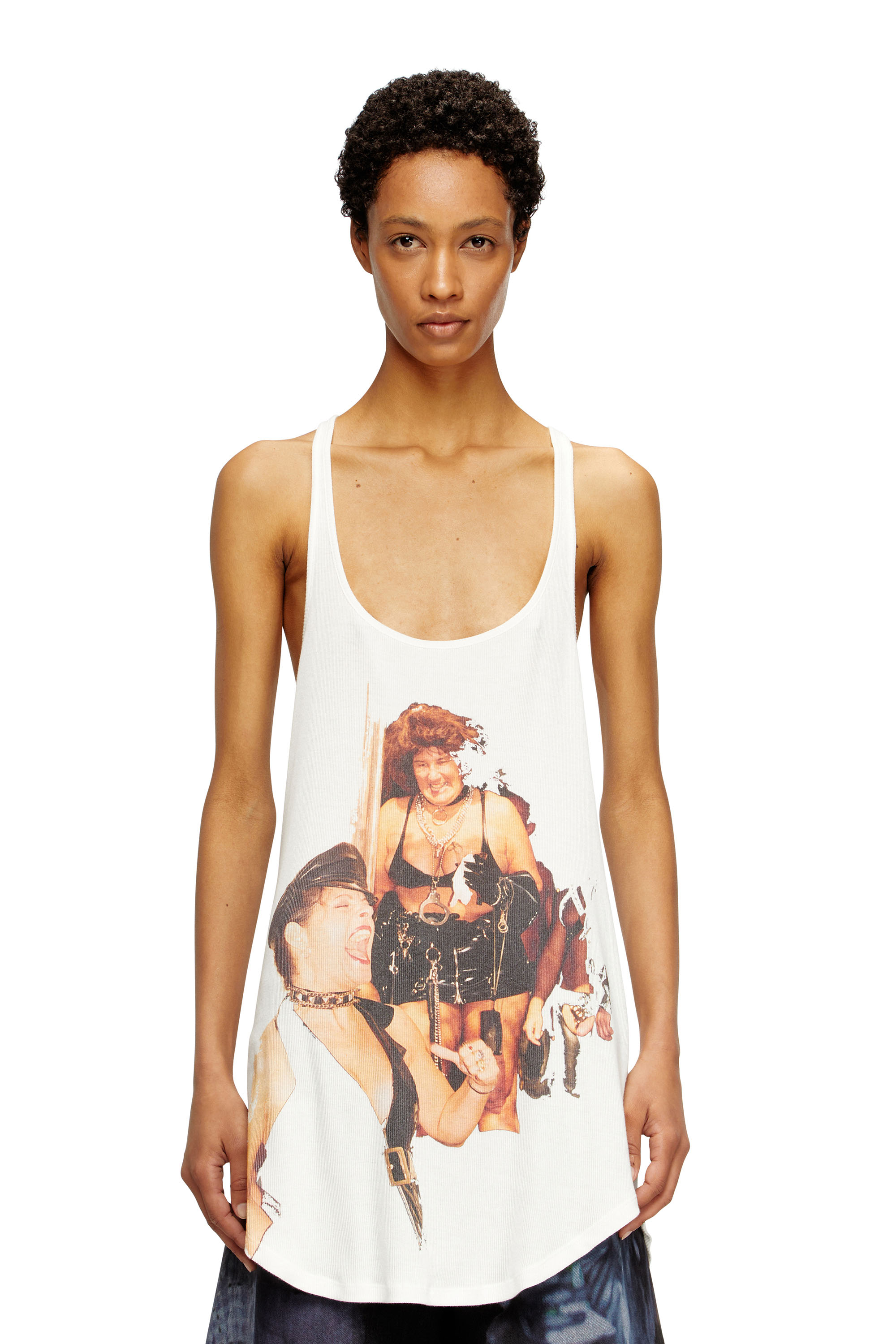 Diesel - PR-T-SHANRY-W-TOM25, Unisex Tank-Top mit Grafik-Print in Weiß - 1